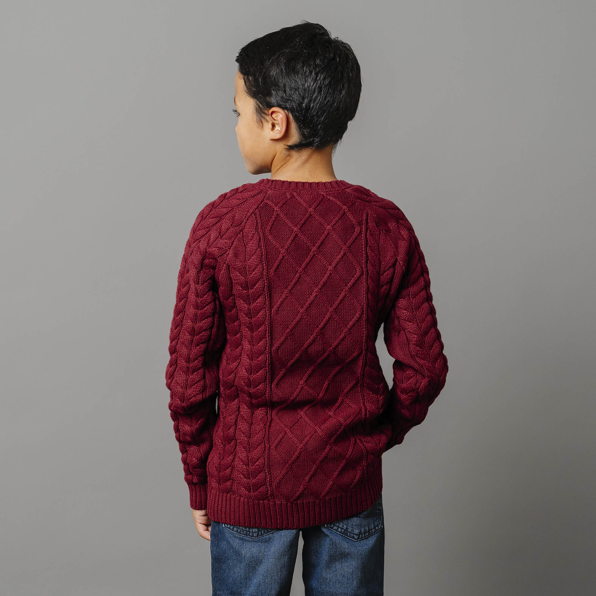 Raglan Fisherman Sweater (Oxblood)