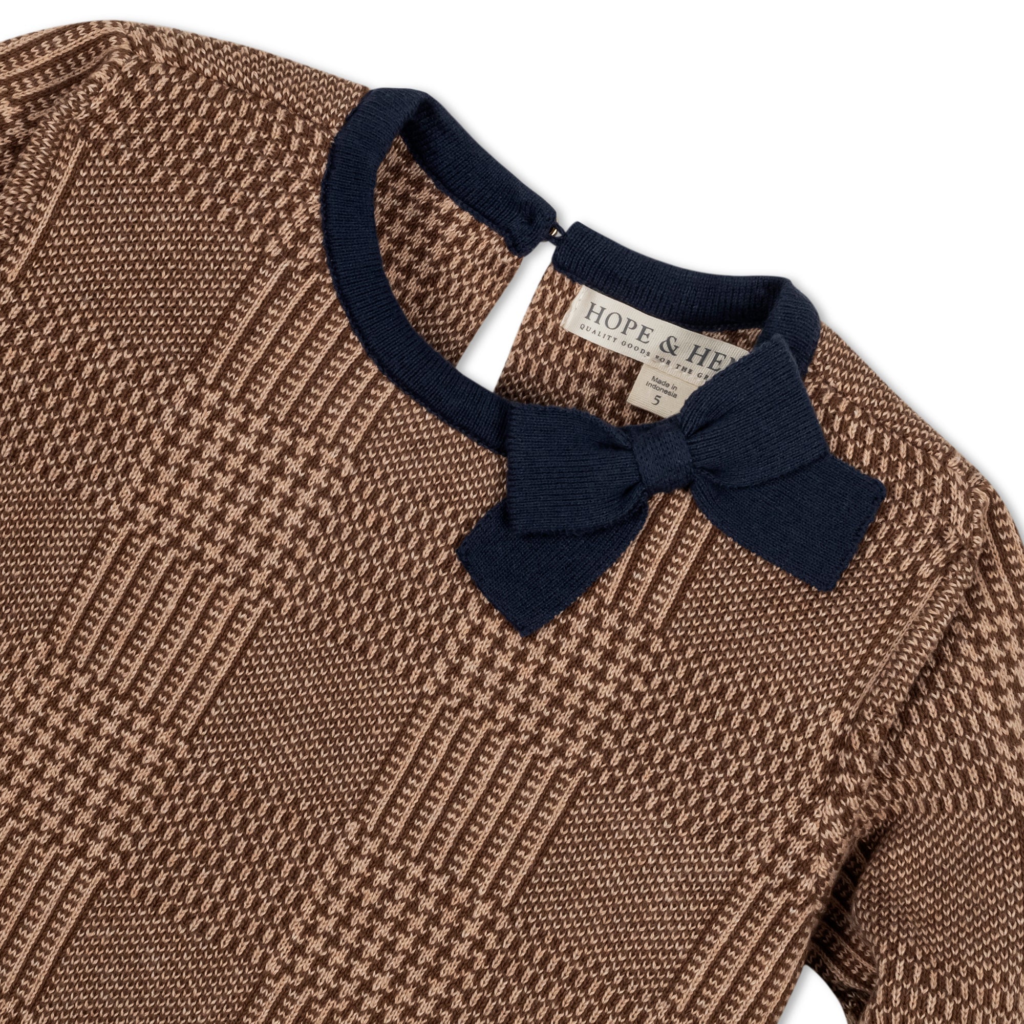 Bow Sweater Dress (Brown 2T-12)