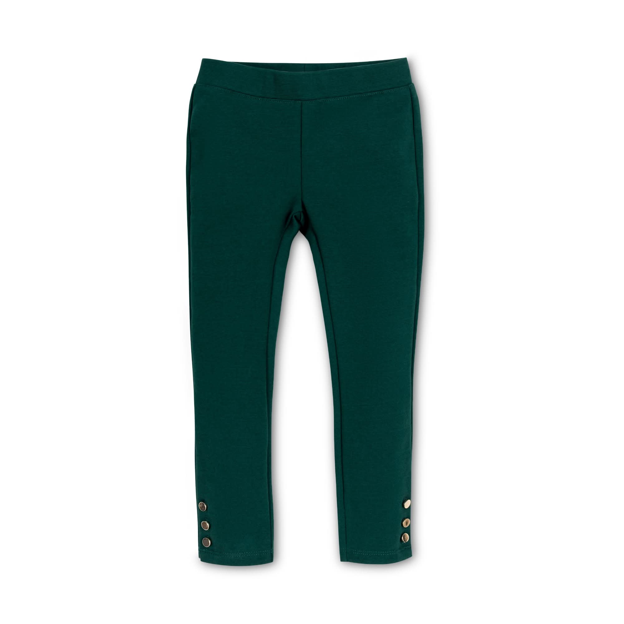 Button Cuff Ponte Pant (Green 2T-12)