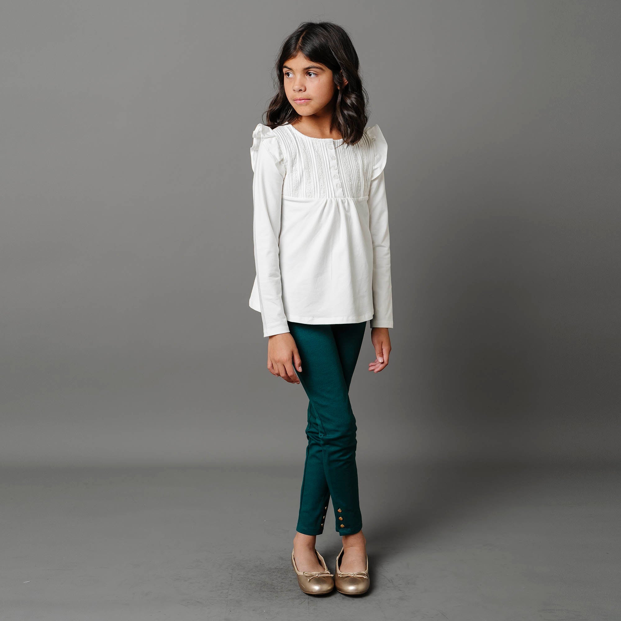 Button Cuff Ponte Pant (Green 3M-24M)