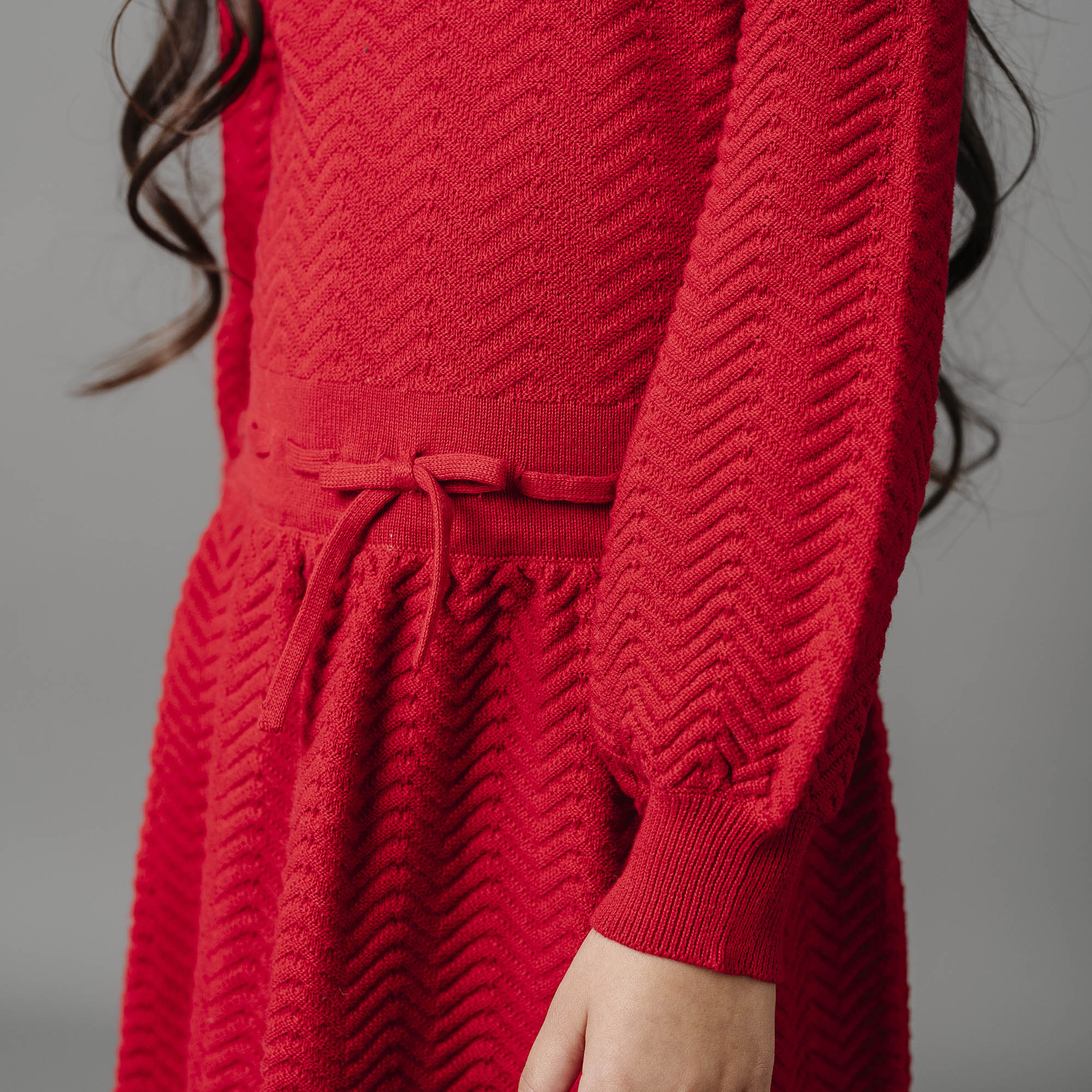 Balloon Sleeve Sweater Dress (Red 3M-24M)
