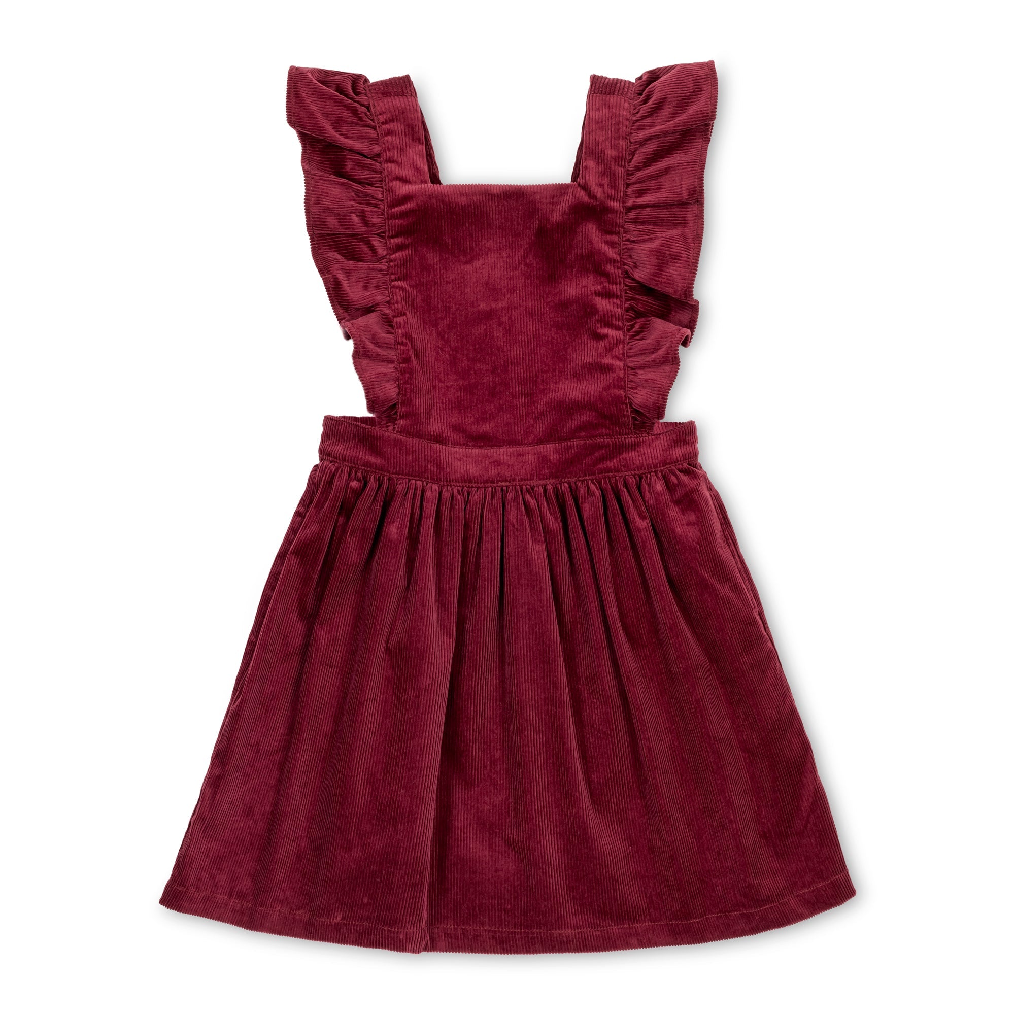Corduroy Ruffle Jumper (Oxblood)