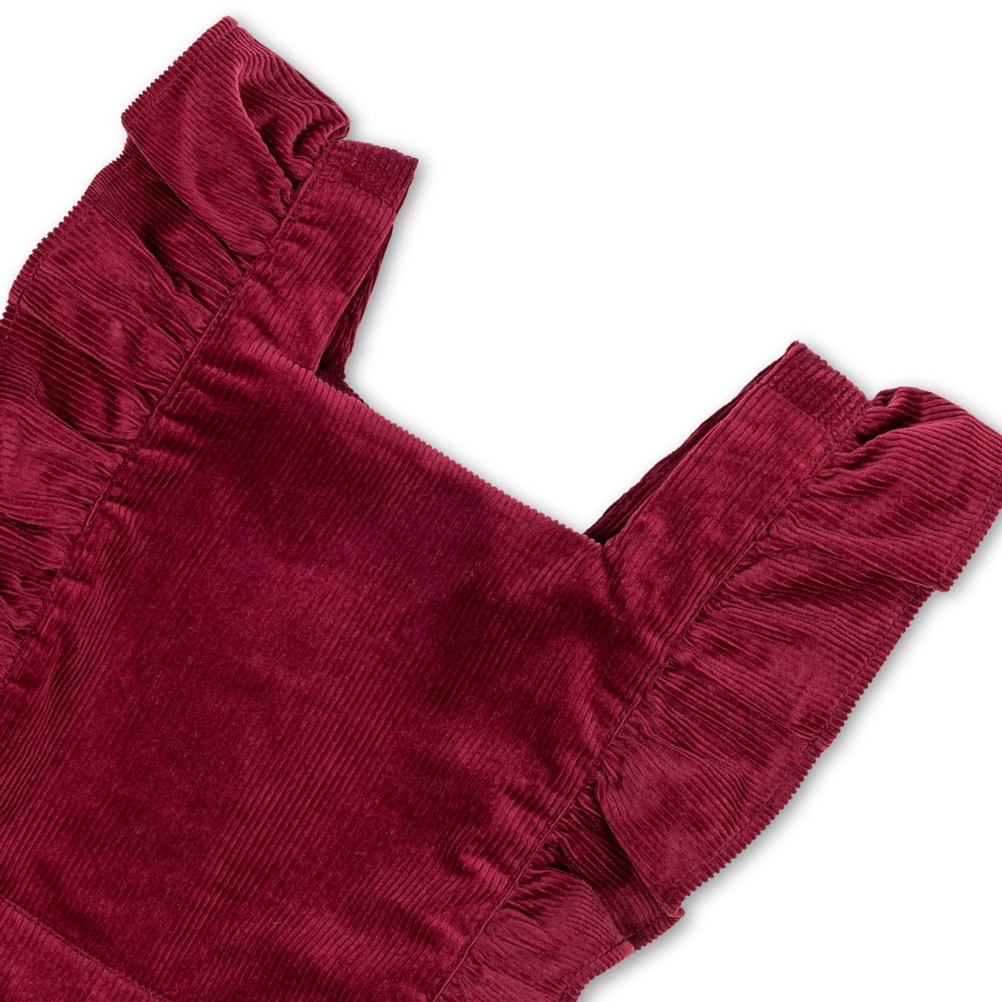 Corduroy Ruffle Jumper (Oxblood)