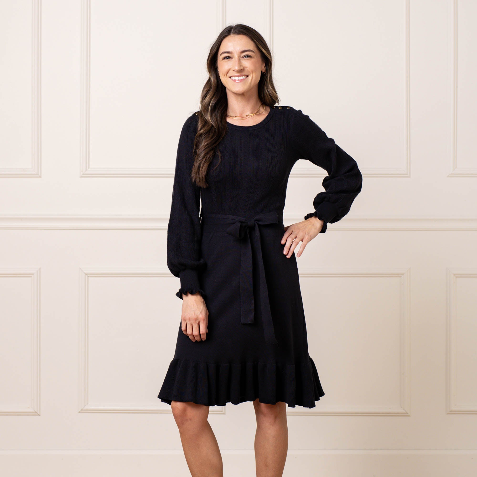 Fancy Sweater Dress (Black)