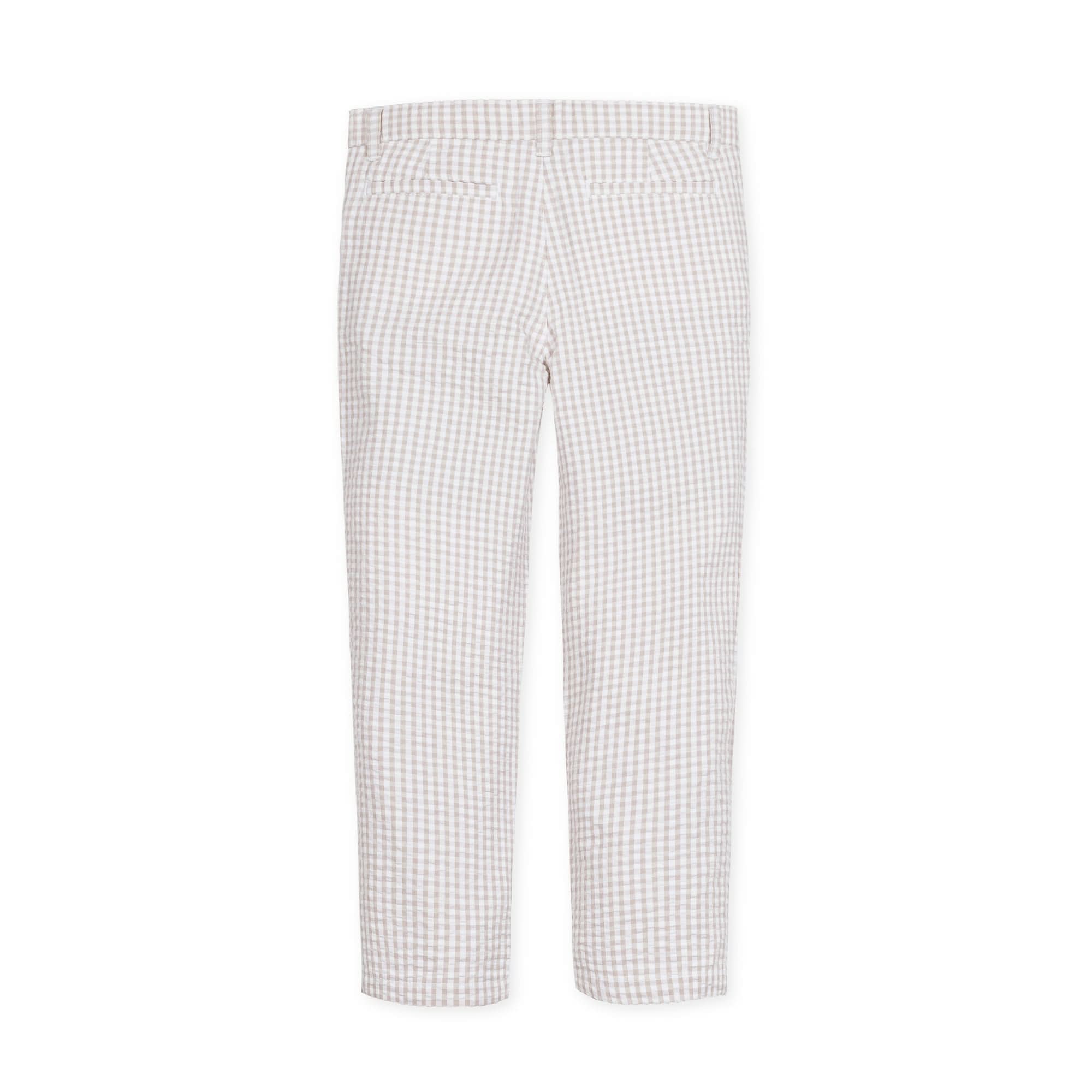 Seersucker Suit Pant (Taupe Gingham 2T-12)