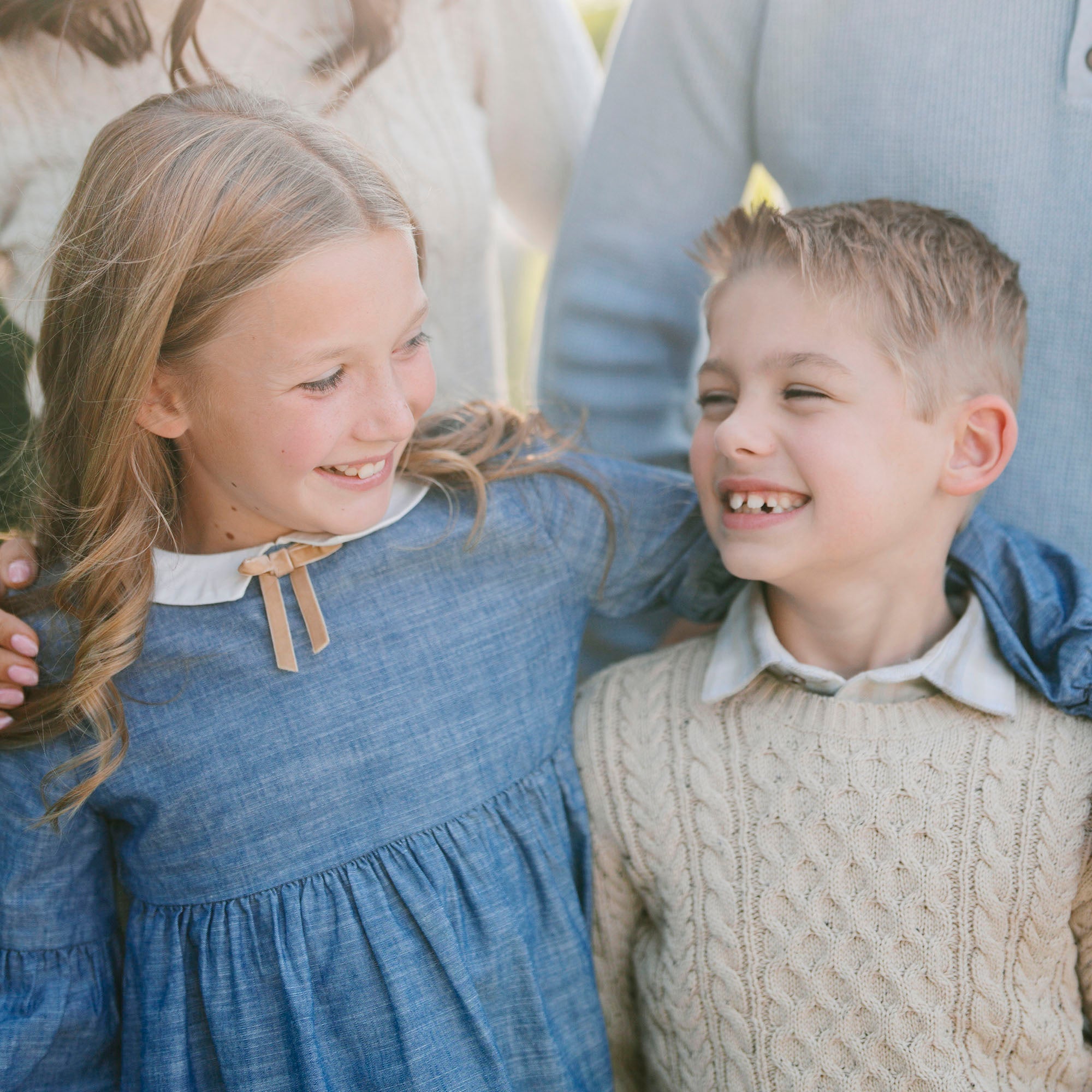 Chambray Empire Dress (Blue 2T-12)