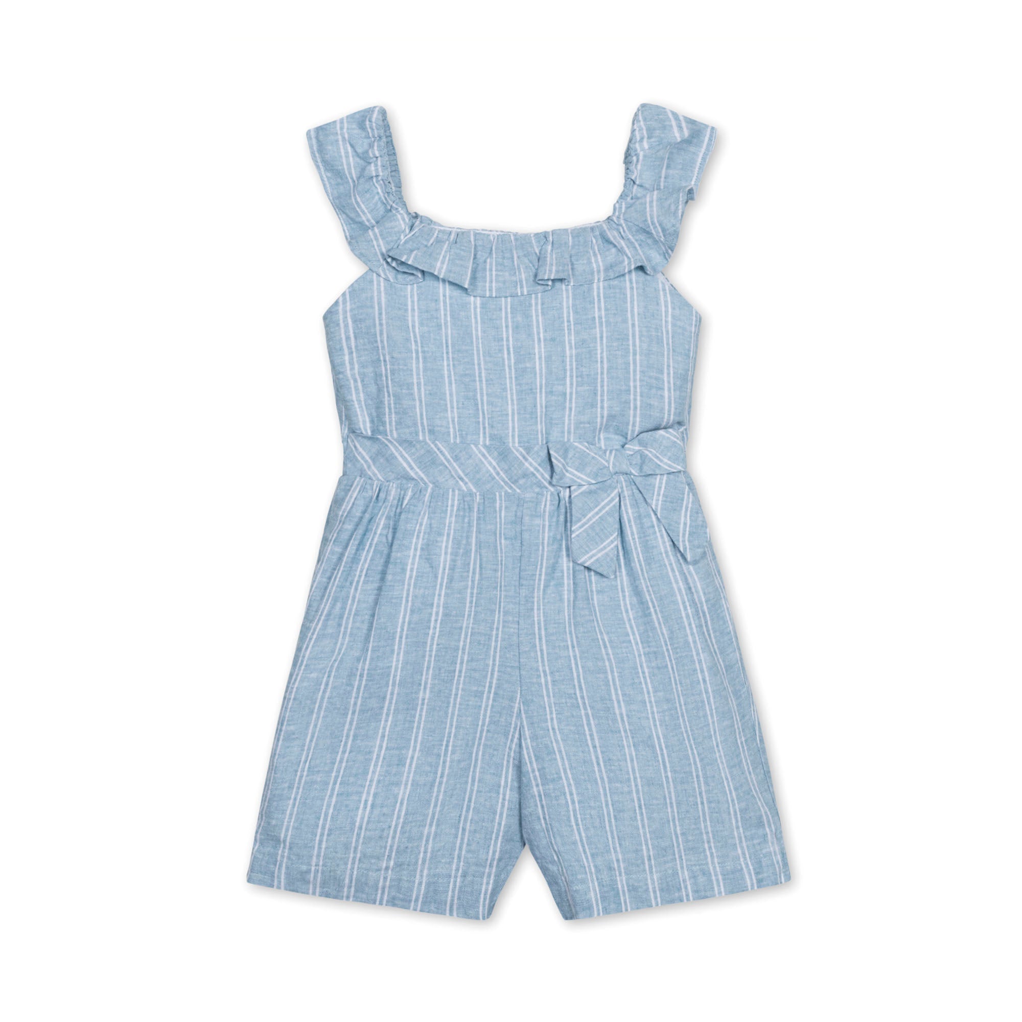 Linen Ruffle Collar Romper (Mallorca)