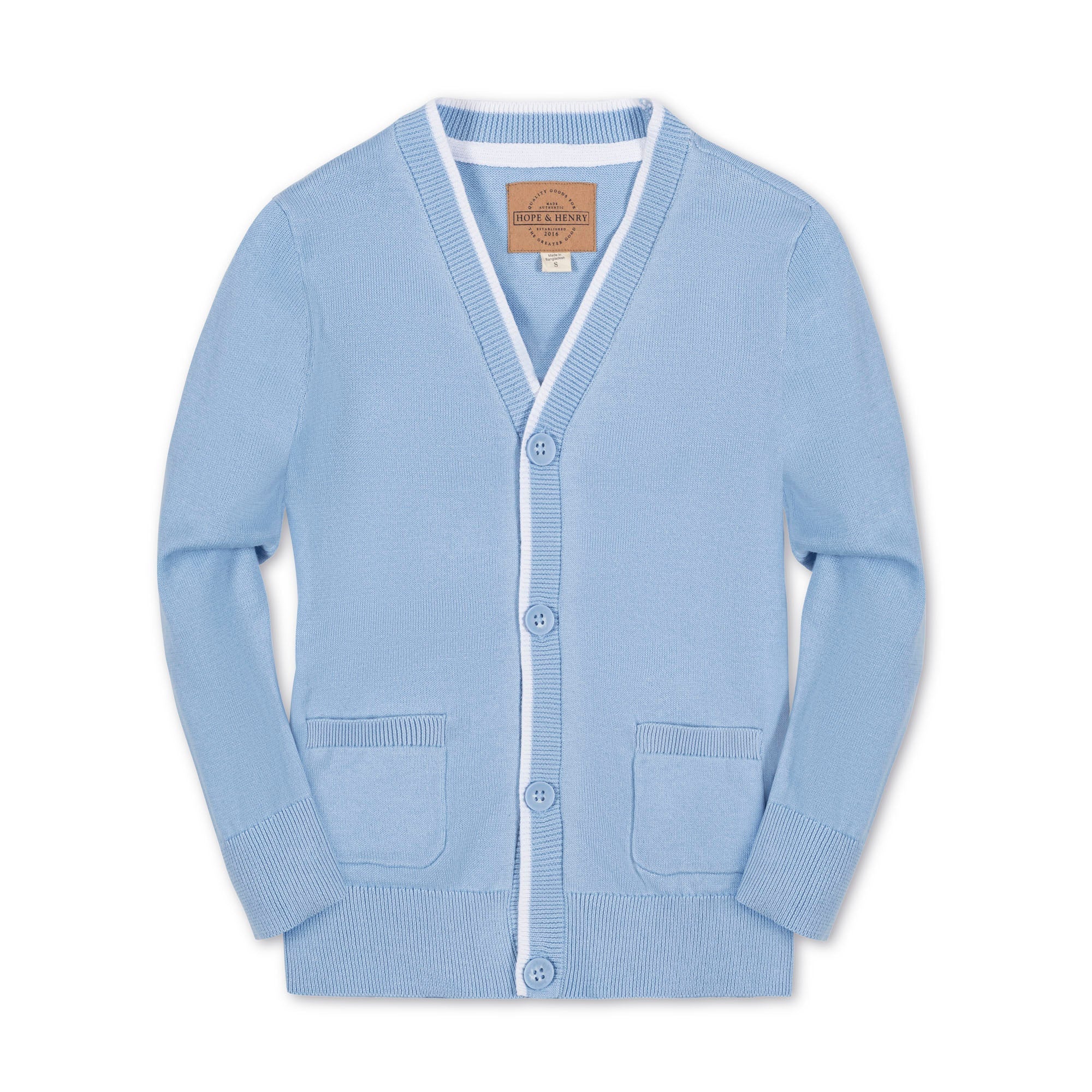 Tipped Cardigan (Blue)