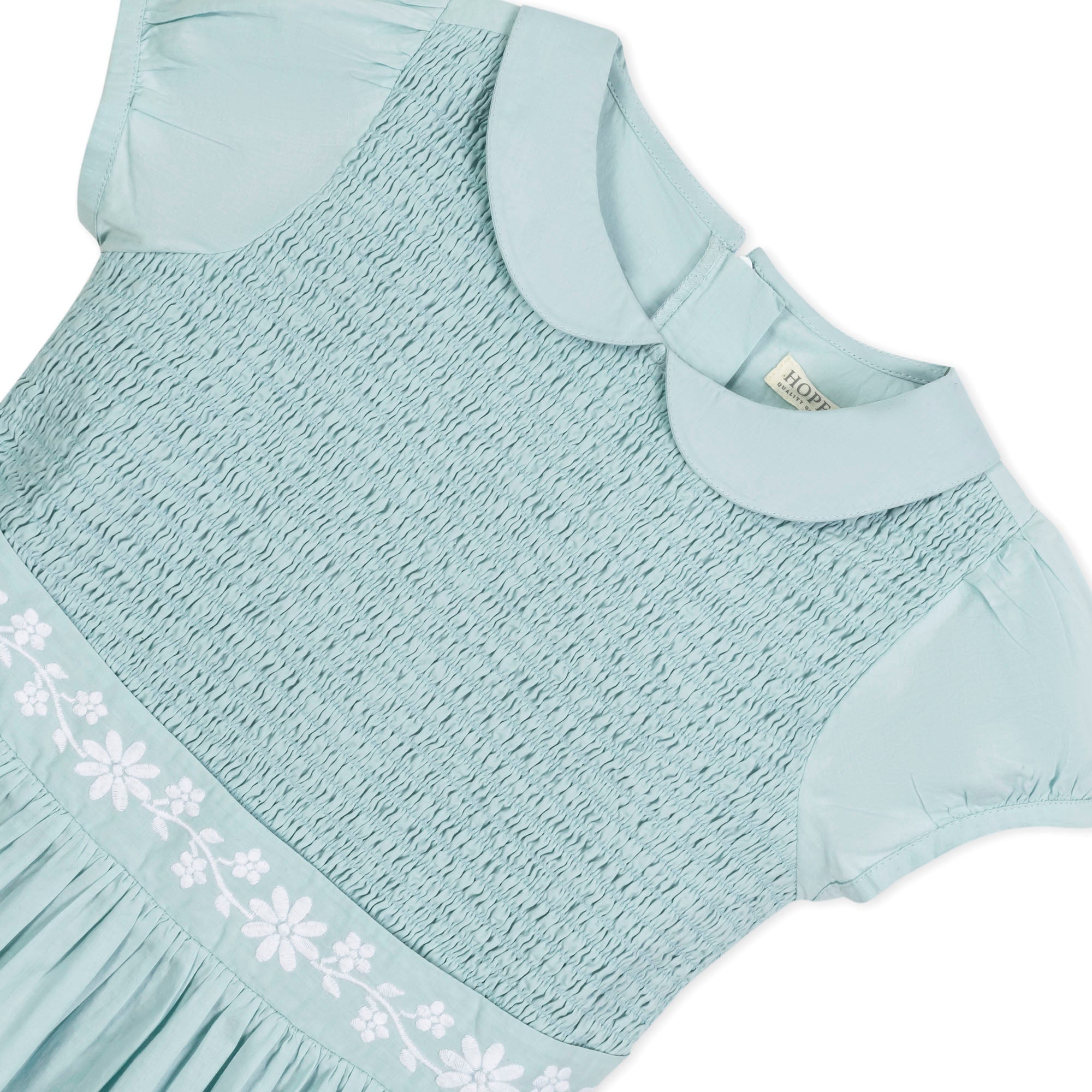 Puff Sleeve Smocked Party Dress (Robin's Egg Blue)
