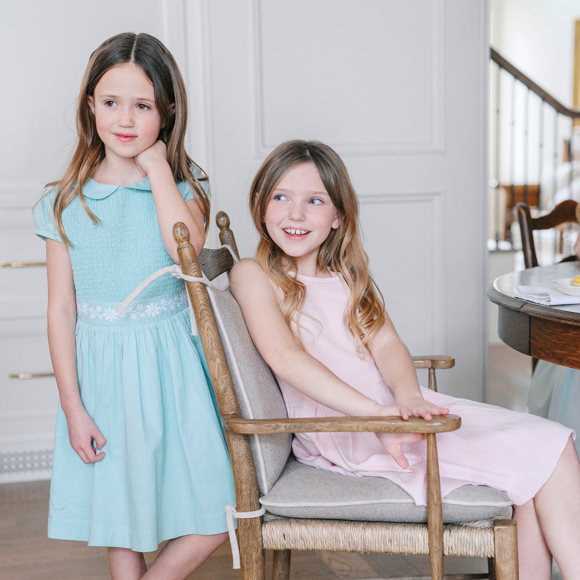 Puff Sleeve Smocked Party Dress (Robin's Egg Blue)