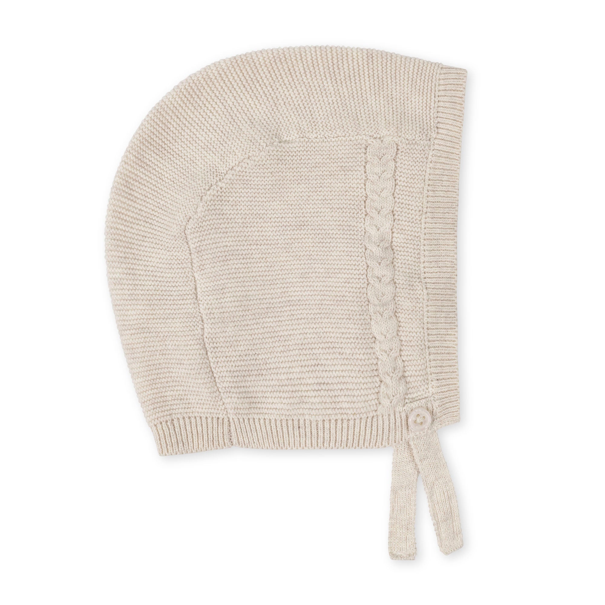 Sweater Bonnet and Bootie Set (Light Oatmeal)