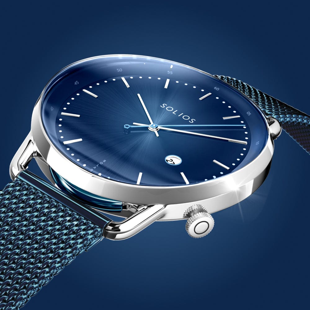 Blue + Silver Solar Curve (Blue Mesh Metal)