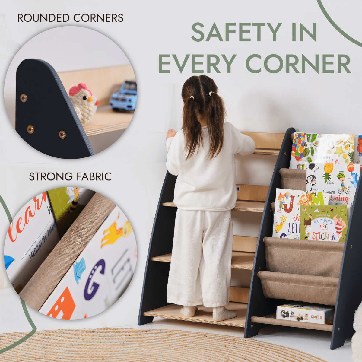 2in1 Montessori Shelf for Books and Toys - Goodevas