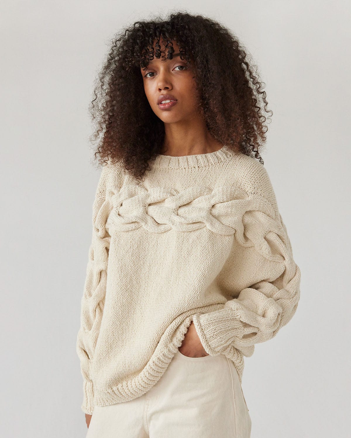 Jūra Alpaca Wool & Cotton Sweater (Oat Milk)