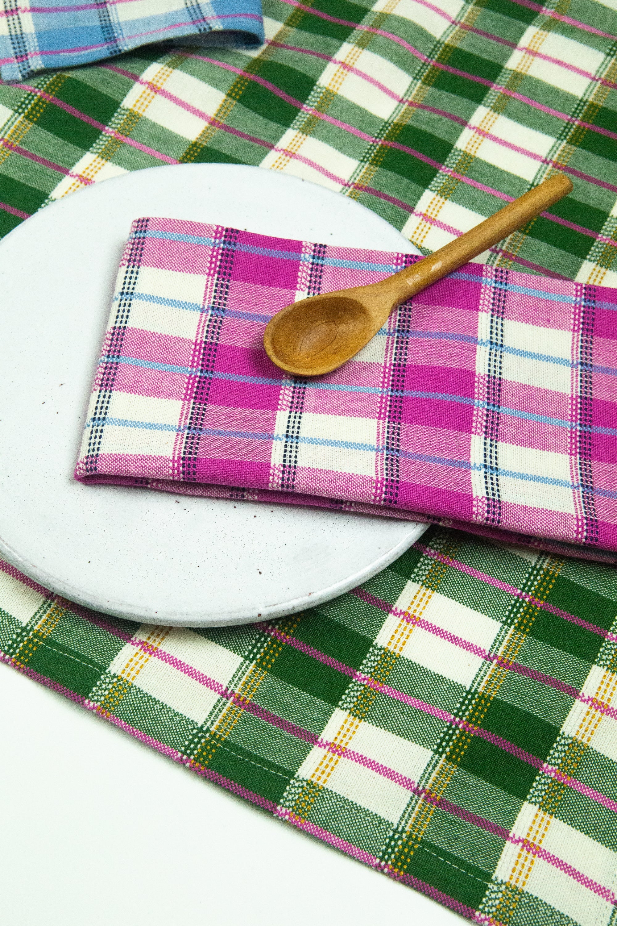 San Andres Table Runner (Gingham Forest & White)