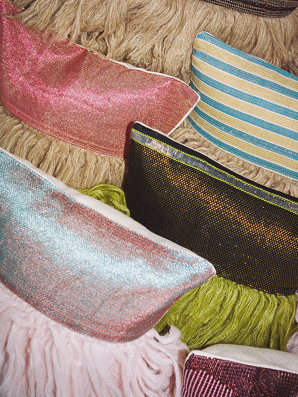 Wugo Throw Pillow (Iridescent Cape Blue/Andes Sand)