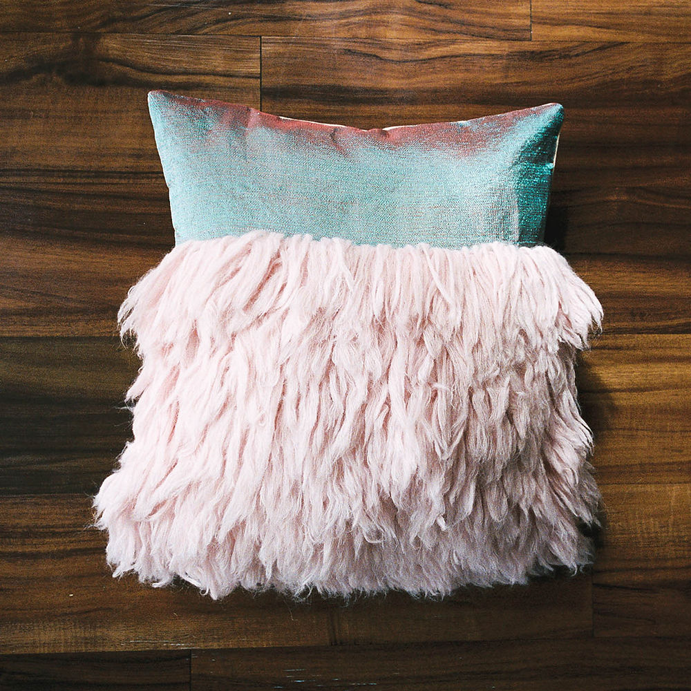 Wugo Throw Pillow (Cotton Candy/Peruvian Pink)