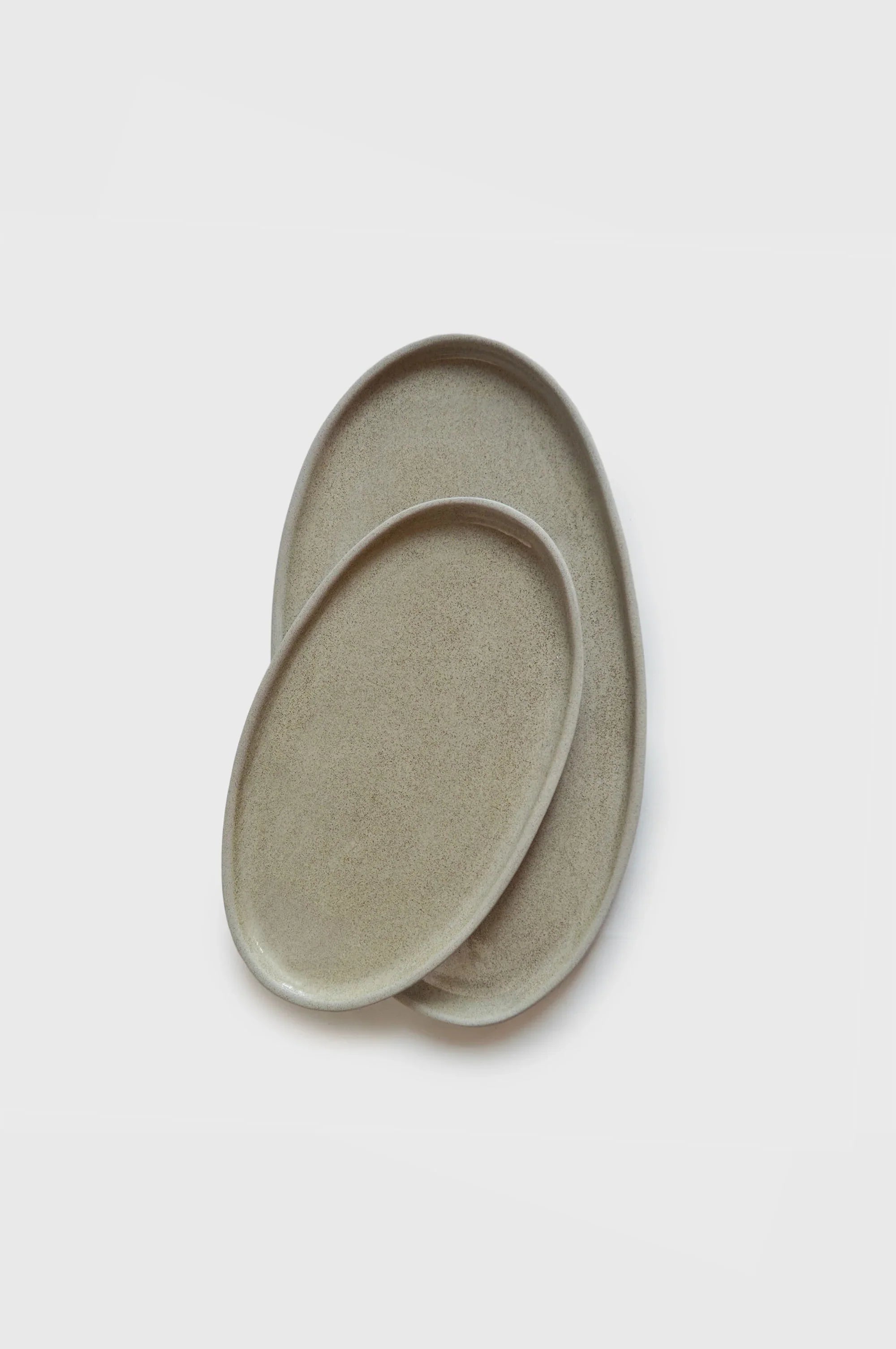 Stoneware Oval Serving Platter (Concrete)