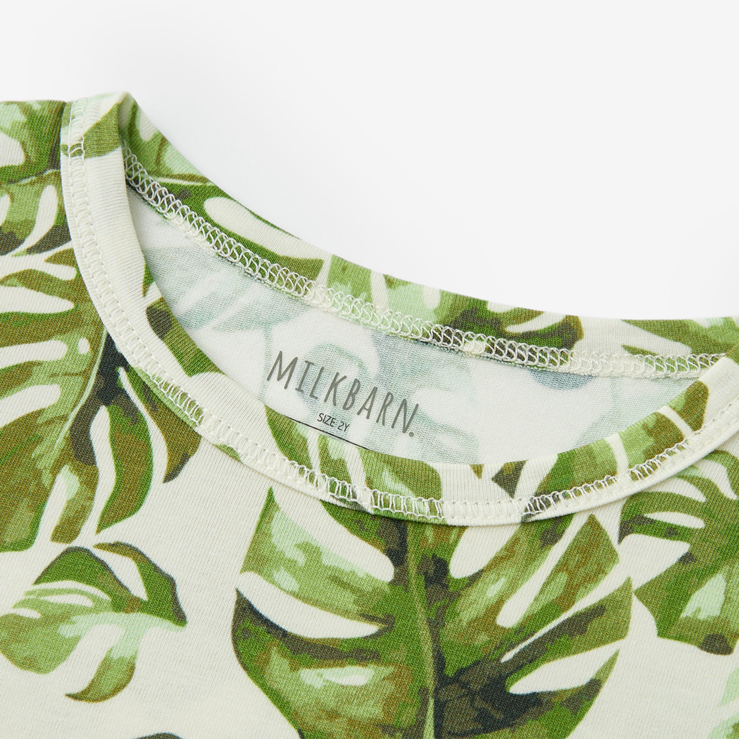 Island Leaf Cotton Stretch Long Sleeve Two Piece Pajama Set