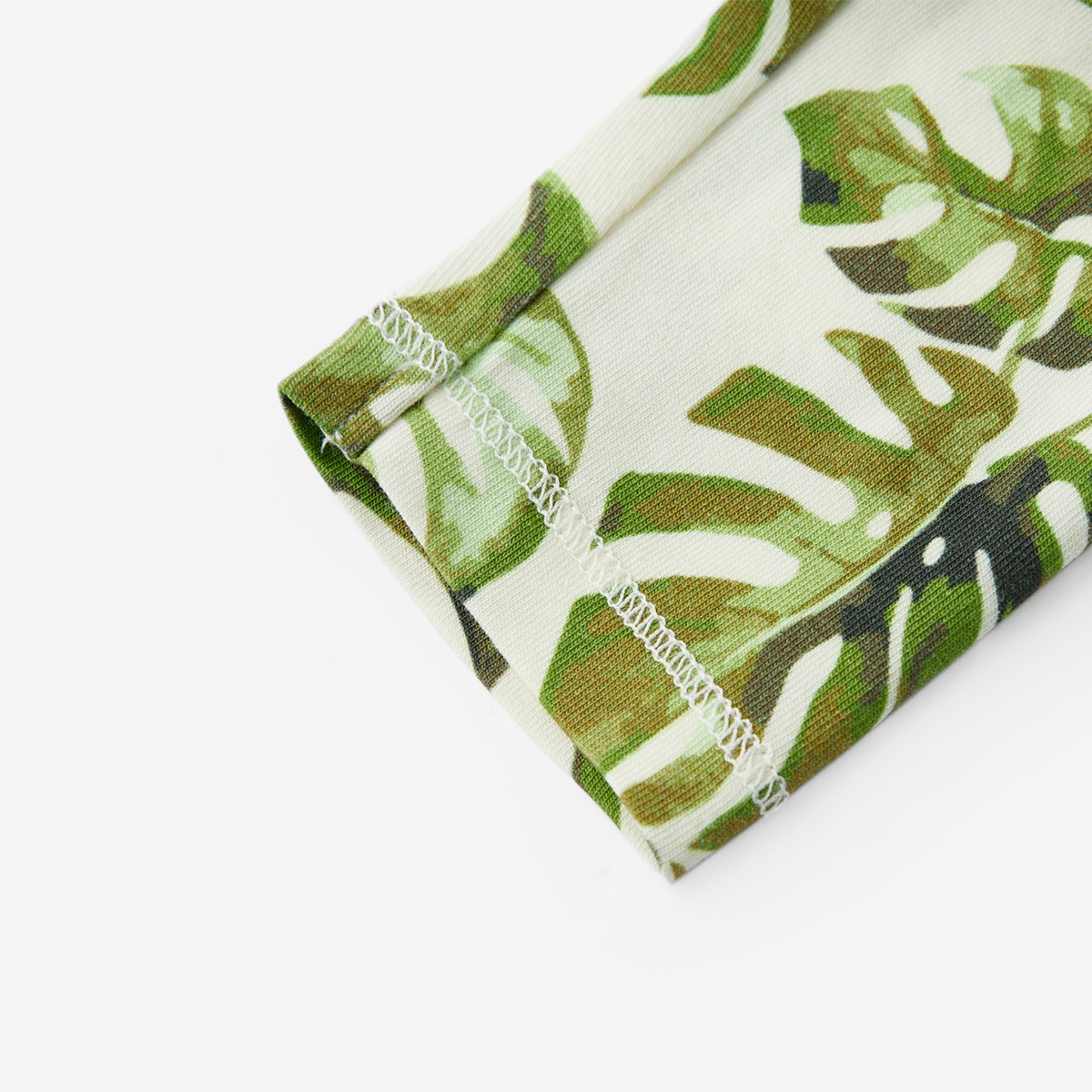 Island Leaf Cotton Stretch Long Sleeve Two Piece Pajama Set