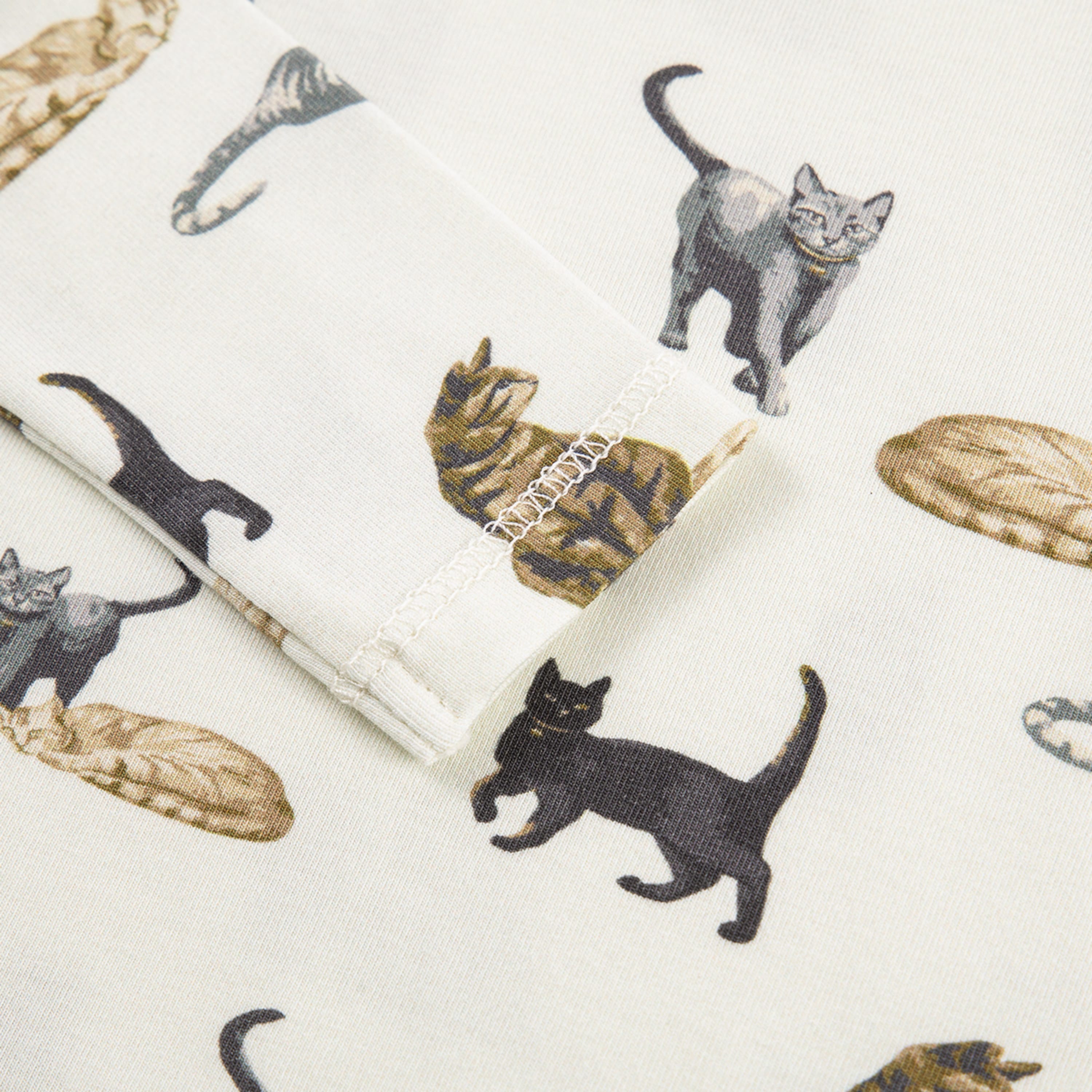 Cat Cotton Stretch Long Sleeve Two Piece Pajama Set