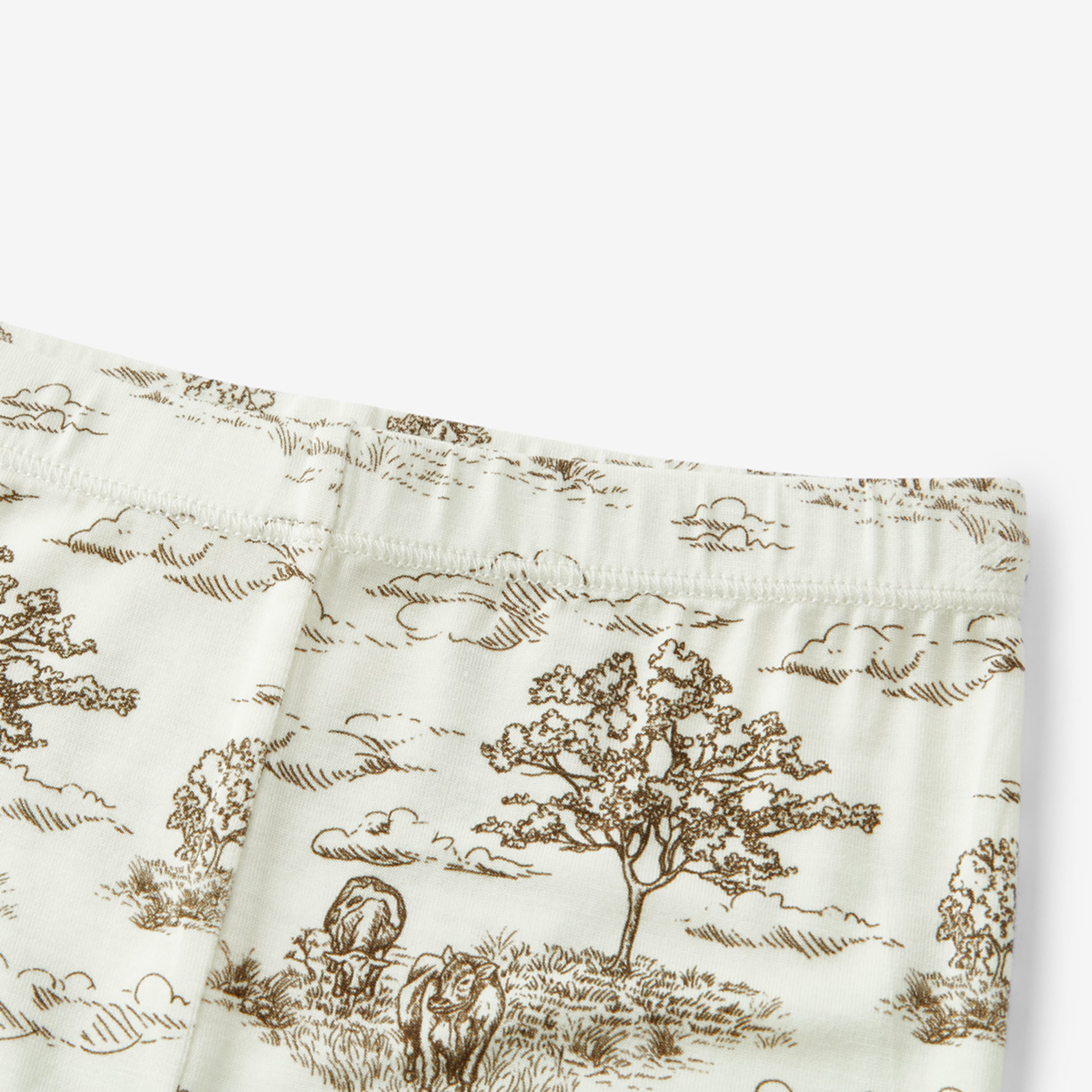 Country Toile Luxe Stretch Long Sleeve Two Piece Pajama Set