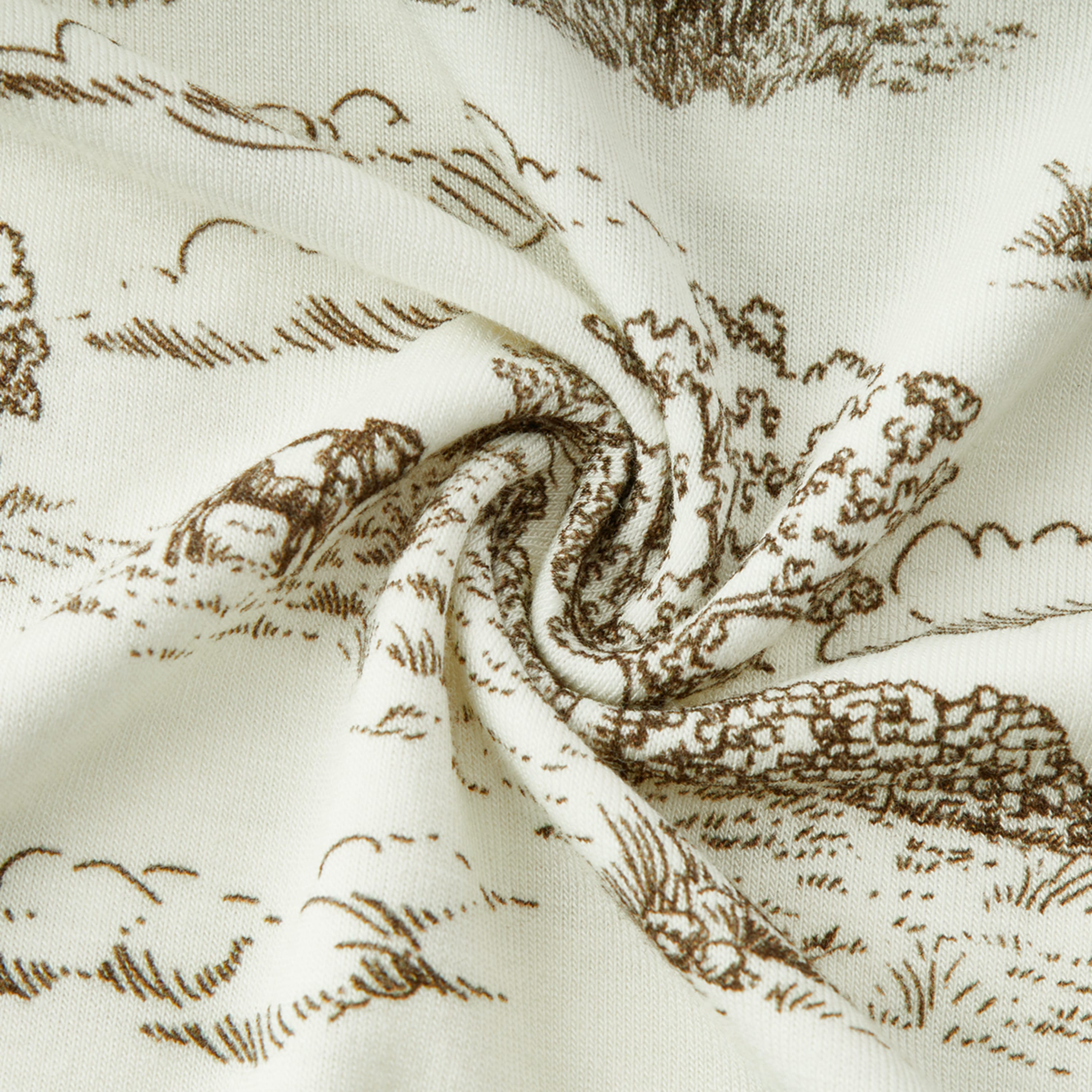 Country Toile Luxe Stretch Long Sleeve Two Piece Pajama Set