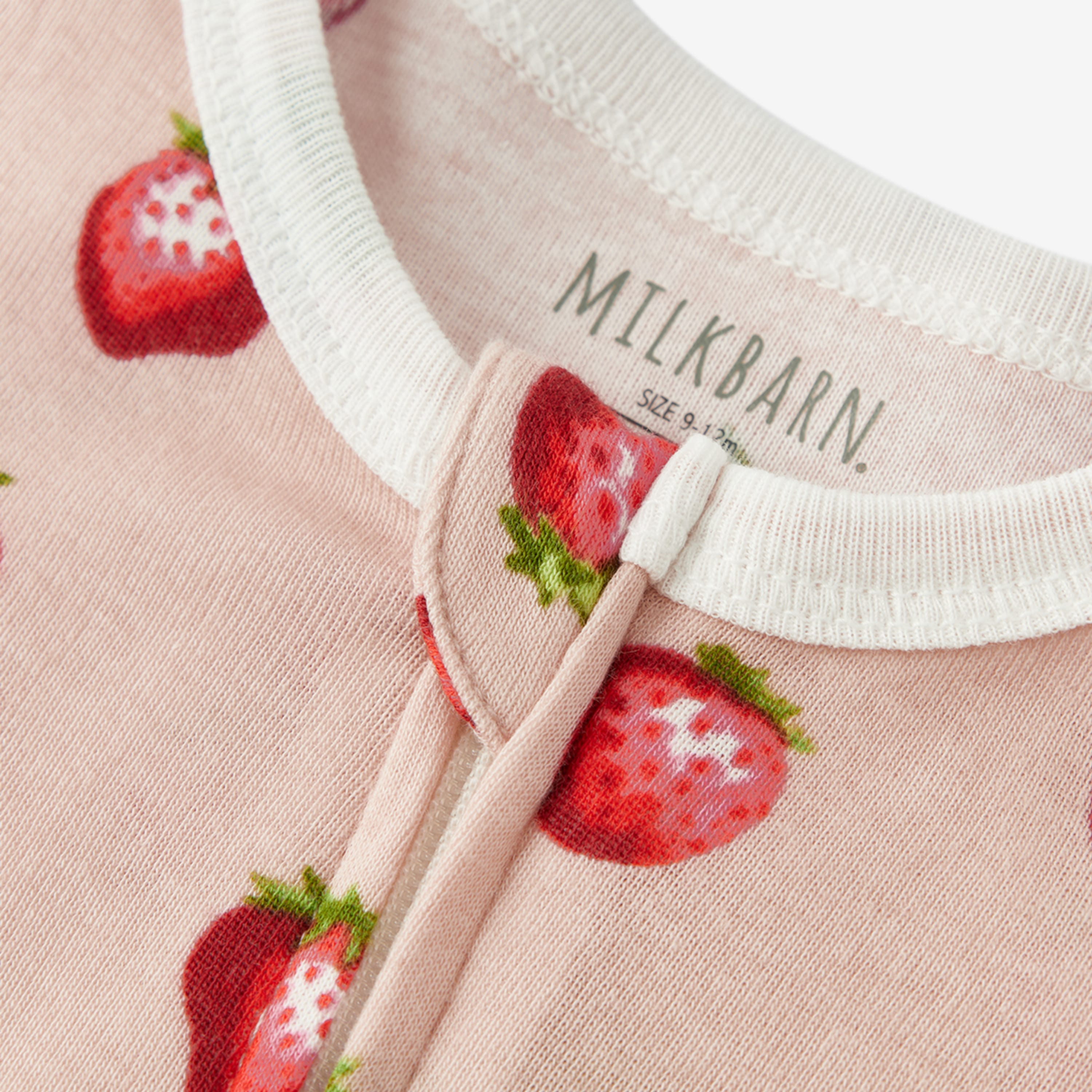 Strawberry Organic Cotton Zipper Pajama