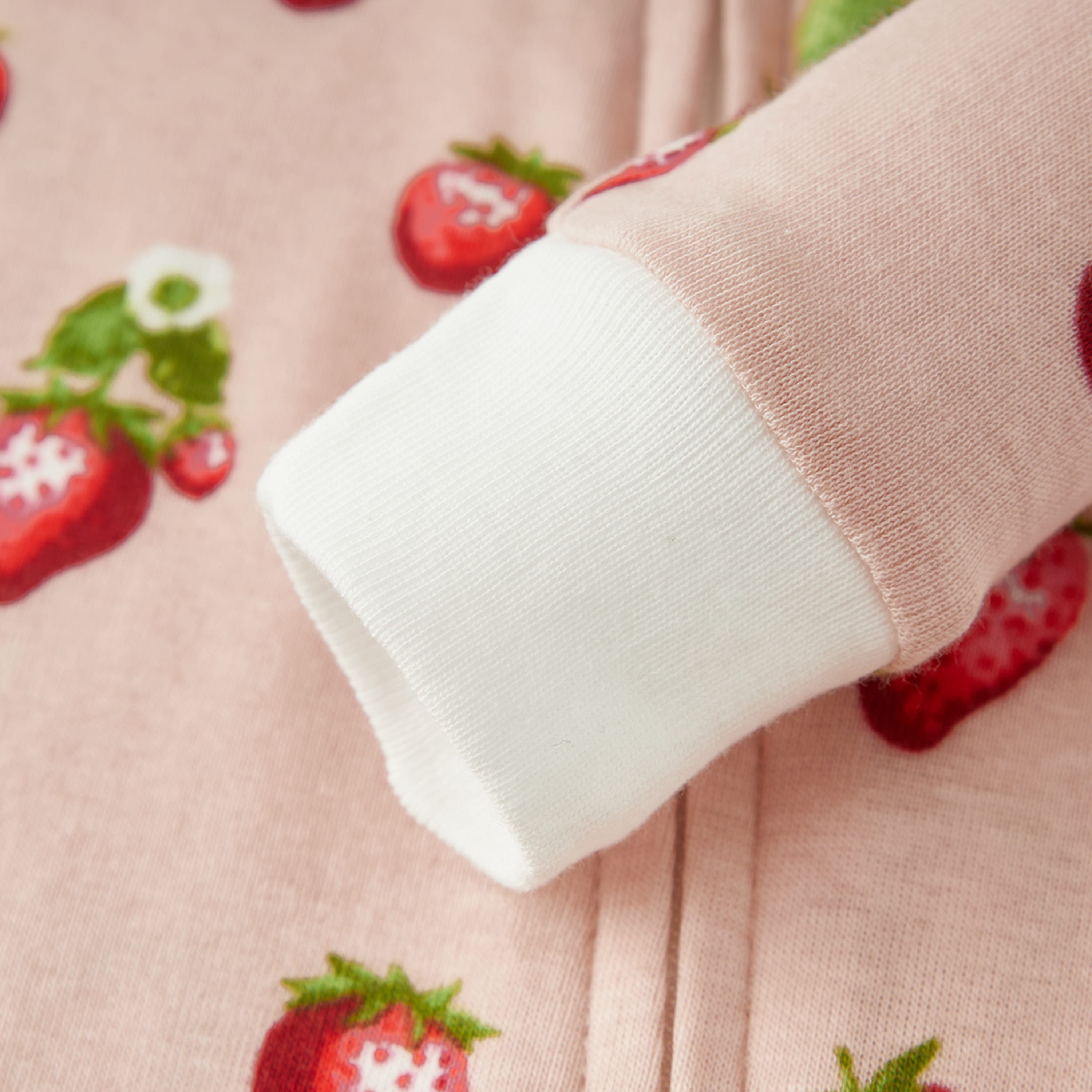 Strawberry Organic Cotton Zipper Pajama
