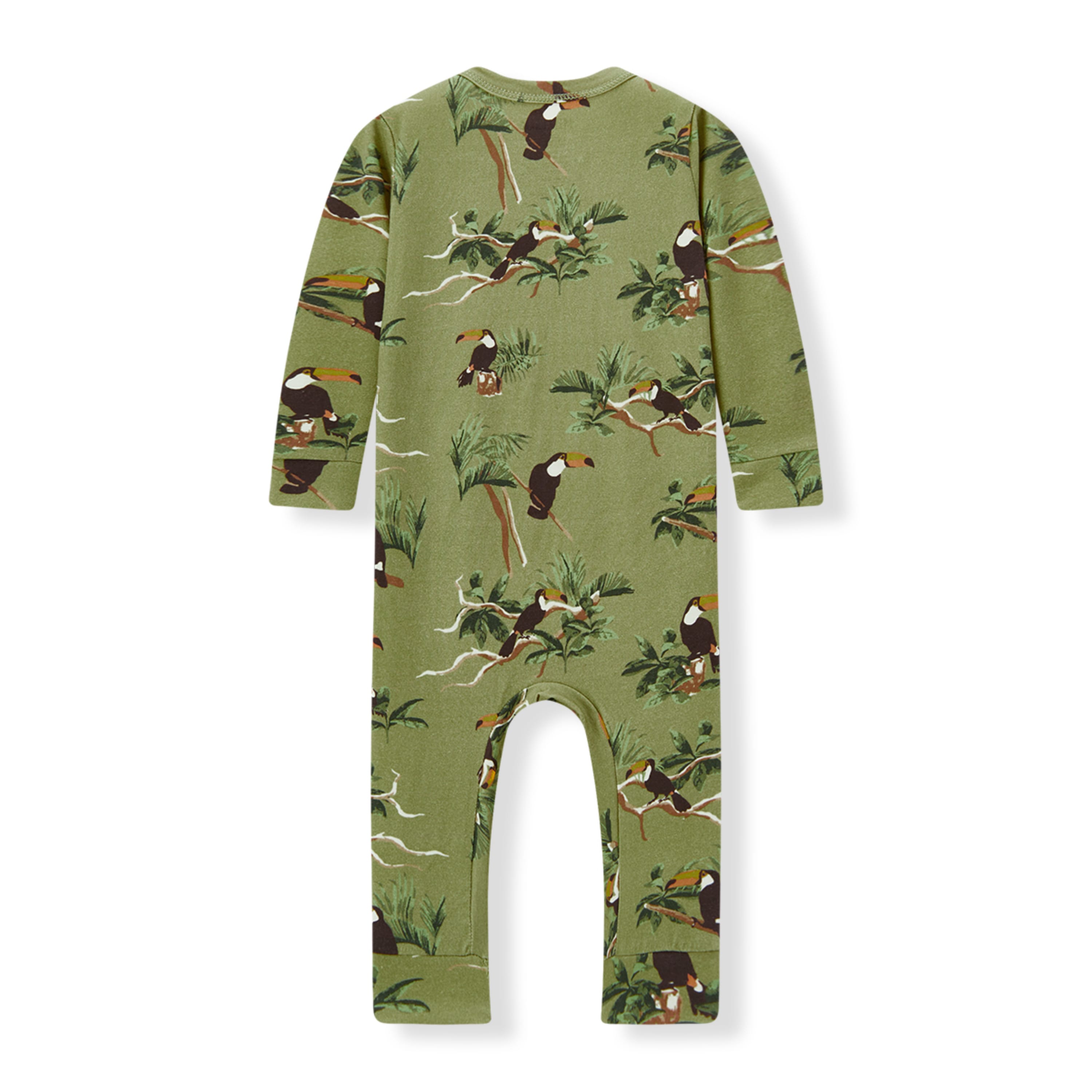 Toucan Cotton Stretch Zipper Pajama