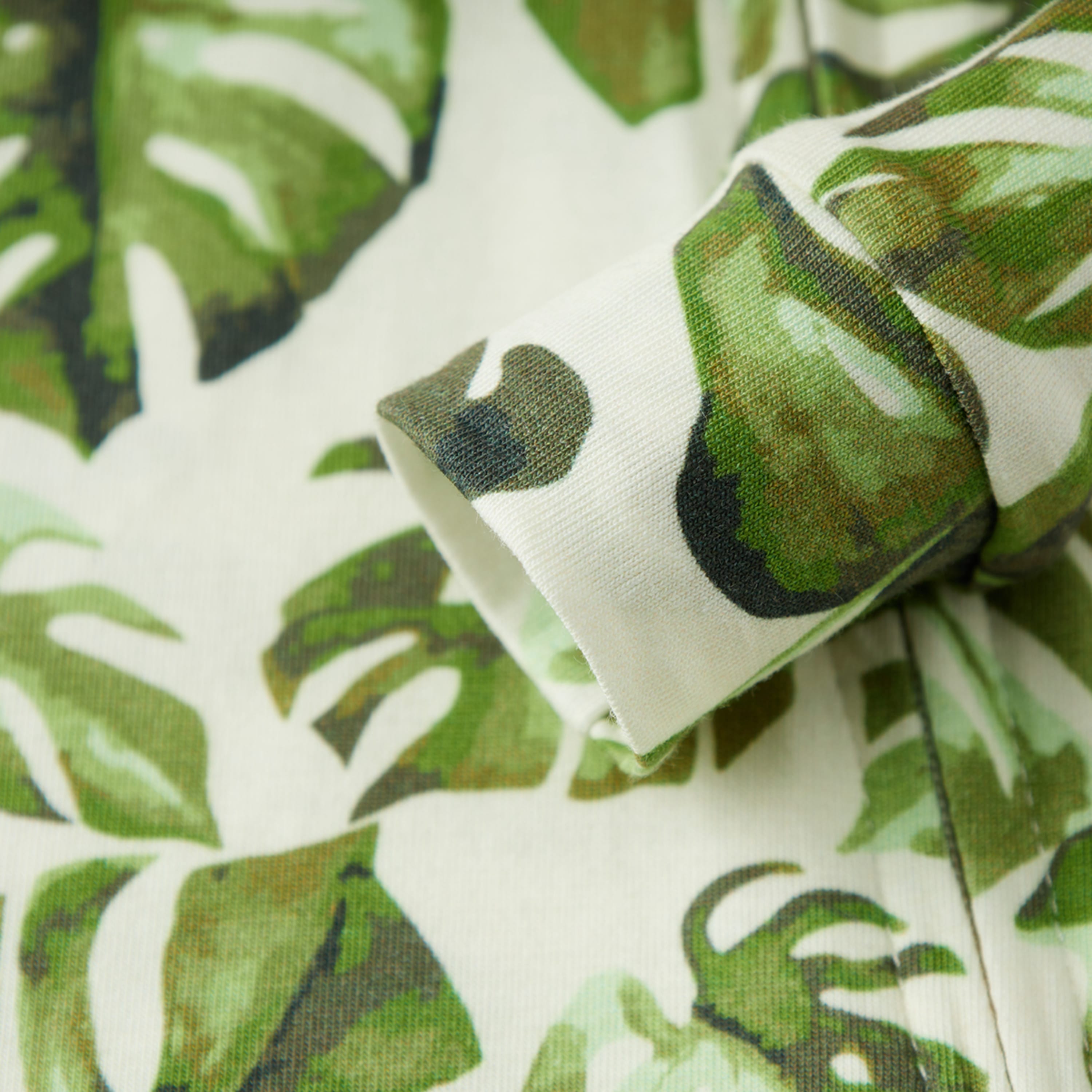 Island Leaf Cotton Stretch Zipper Pajama