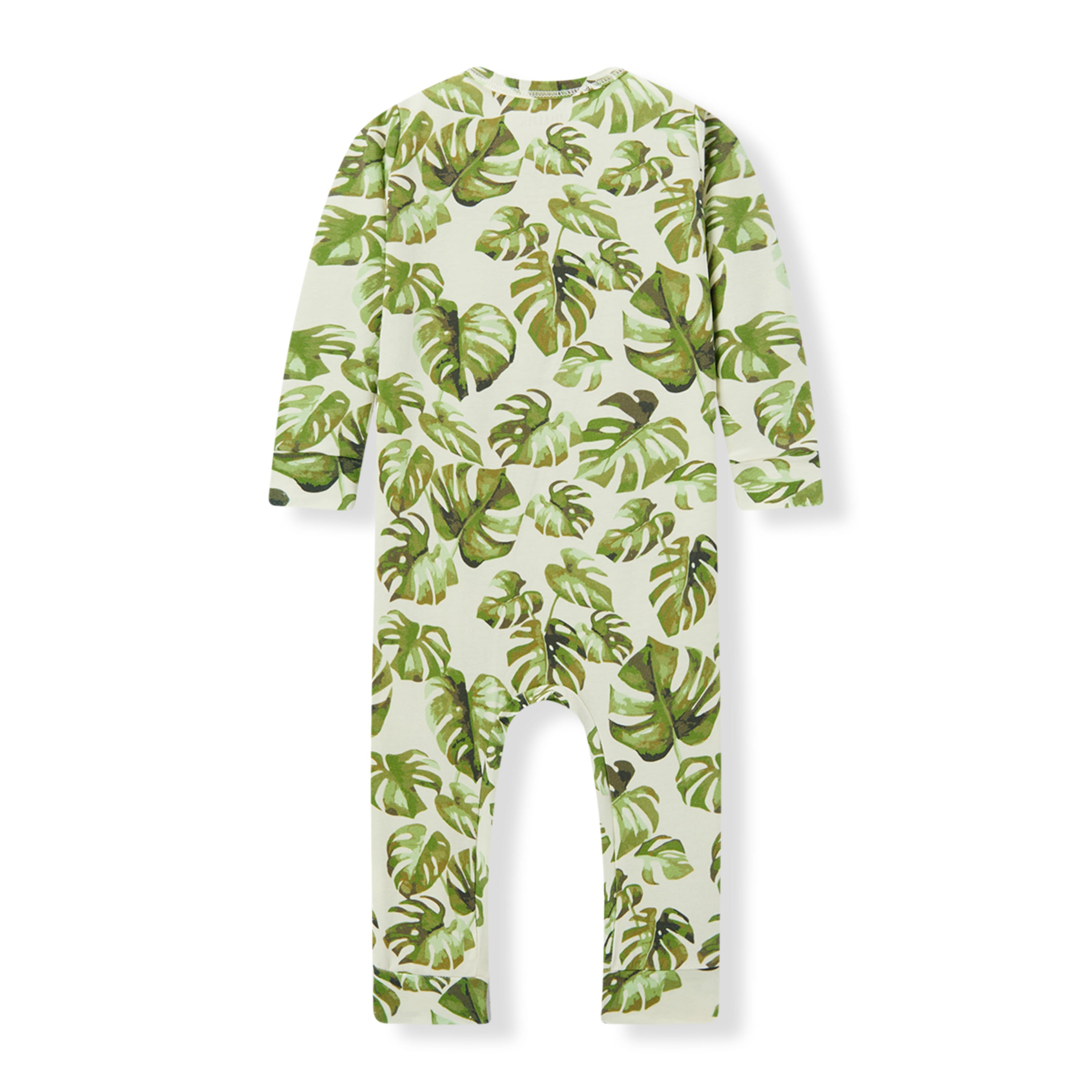 Island Leaf Cotton Stretch Zipper Pajama