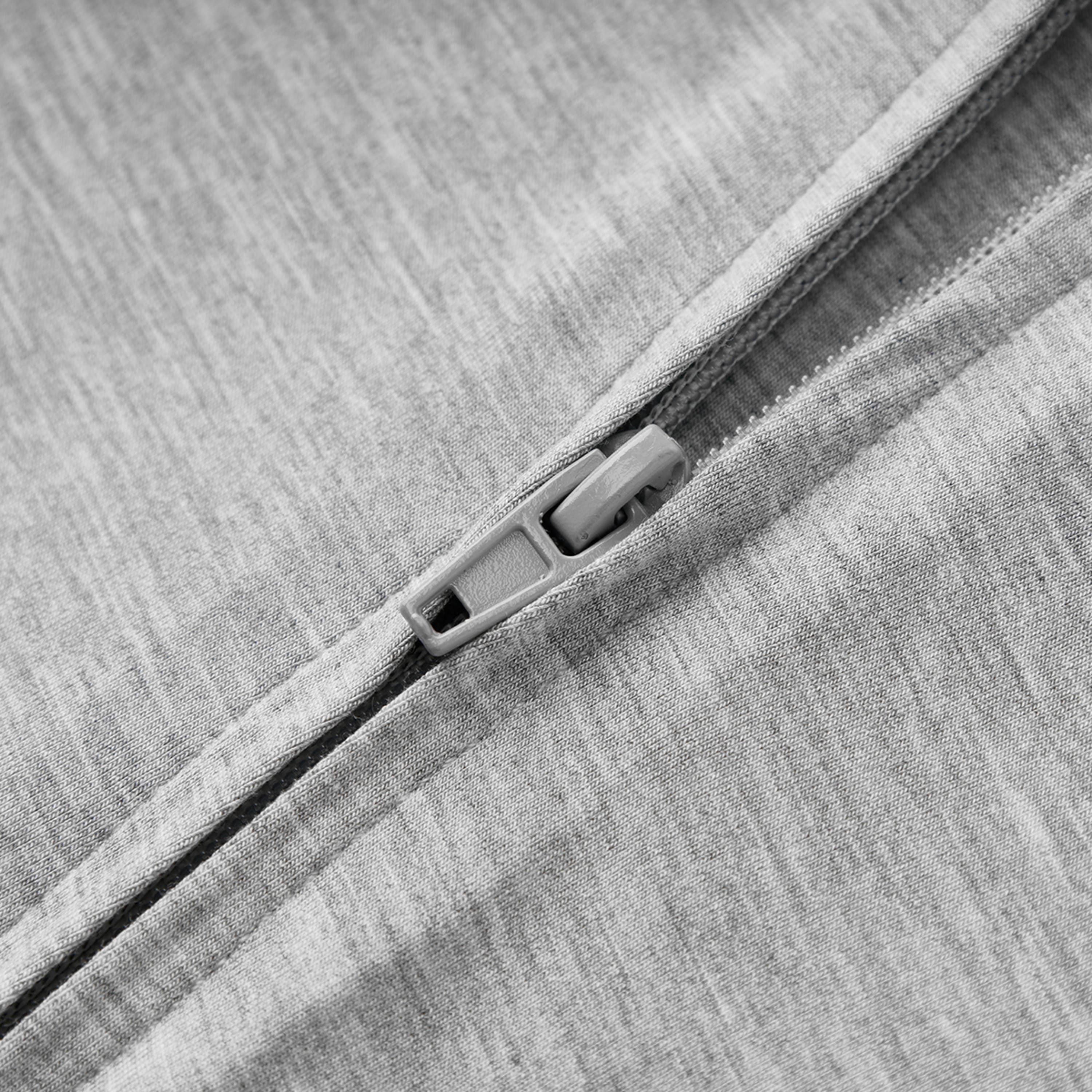 Grey Melange Luxe Solid Zipper Pajama