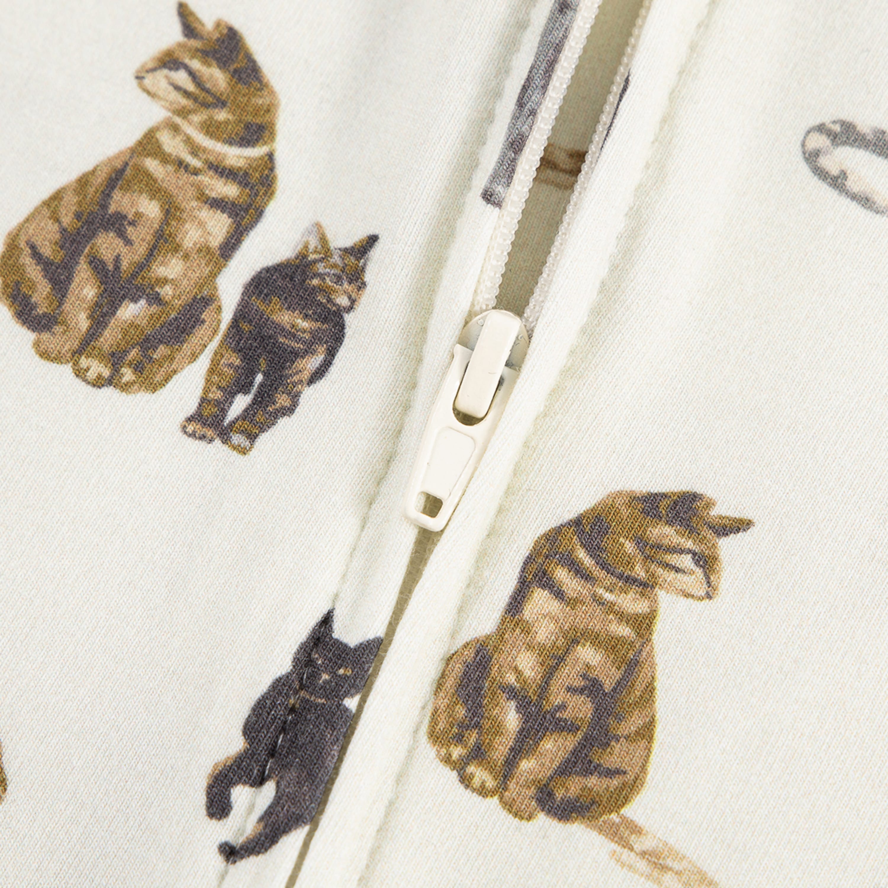 Cat Cotton Stretch Zipper Pajama