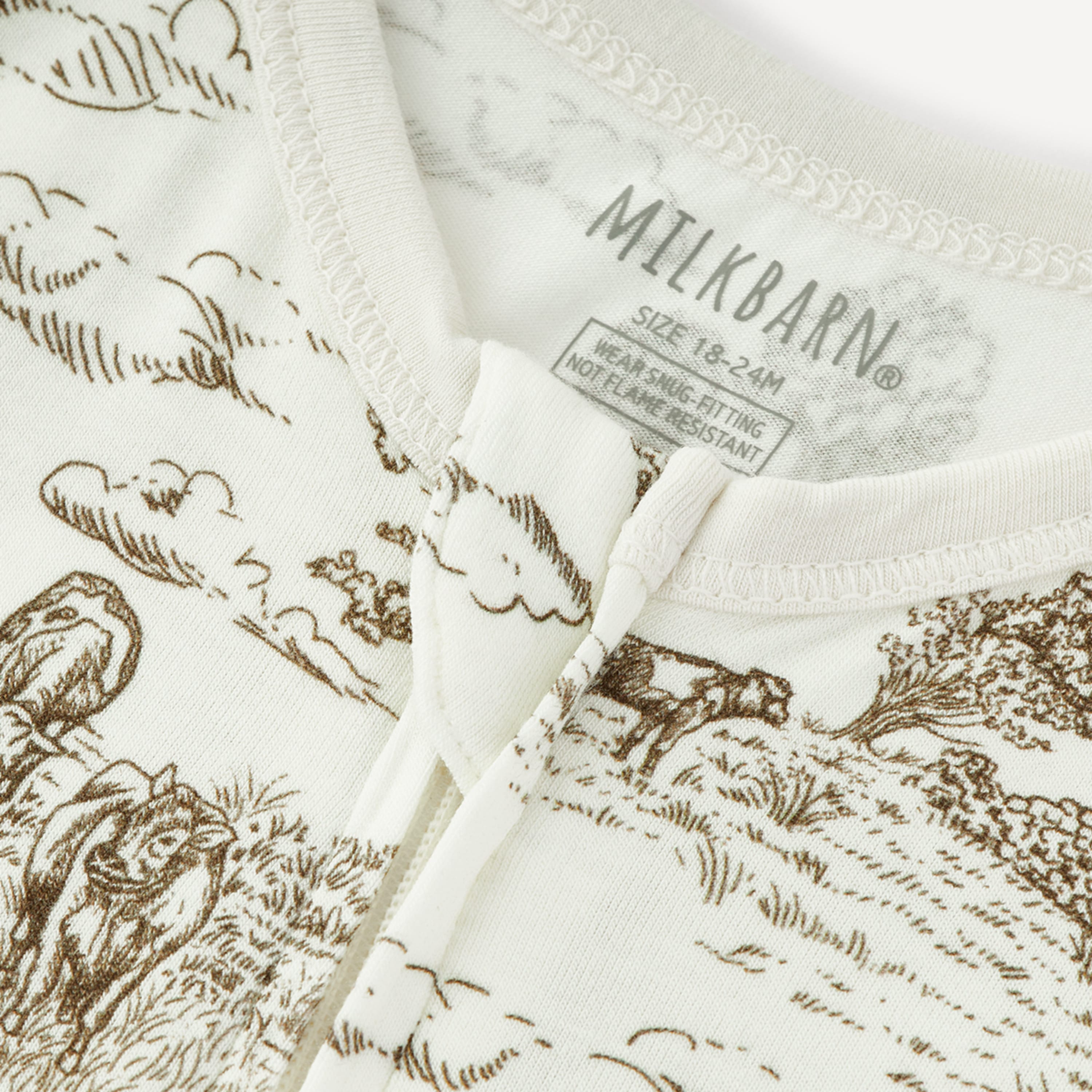 Country Toile Luxe Stretch Zipper Pajama