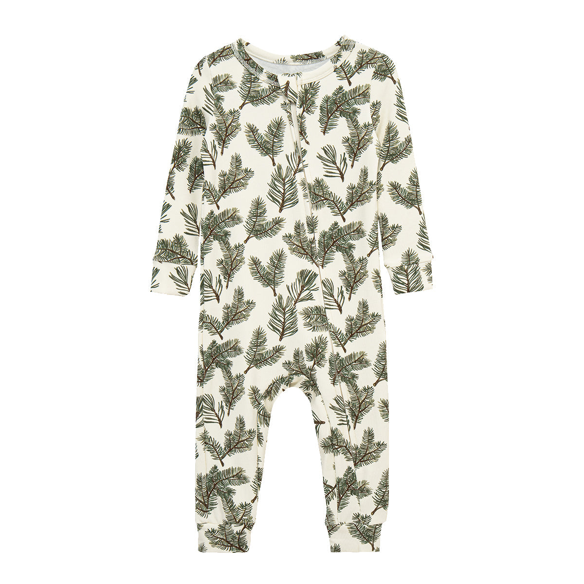 Pine Brushed Zipper Pajama
