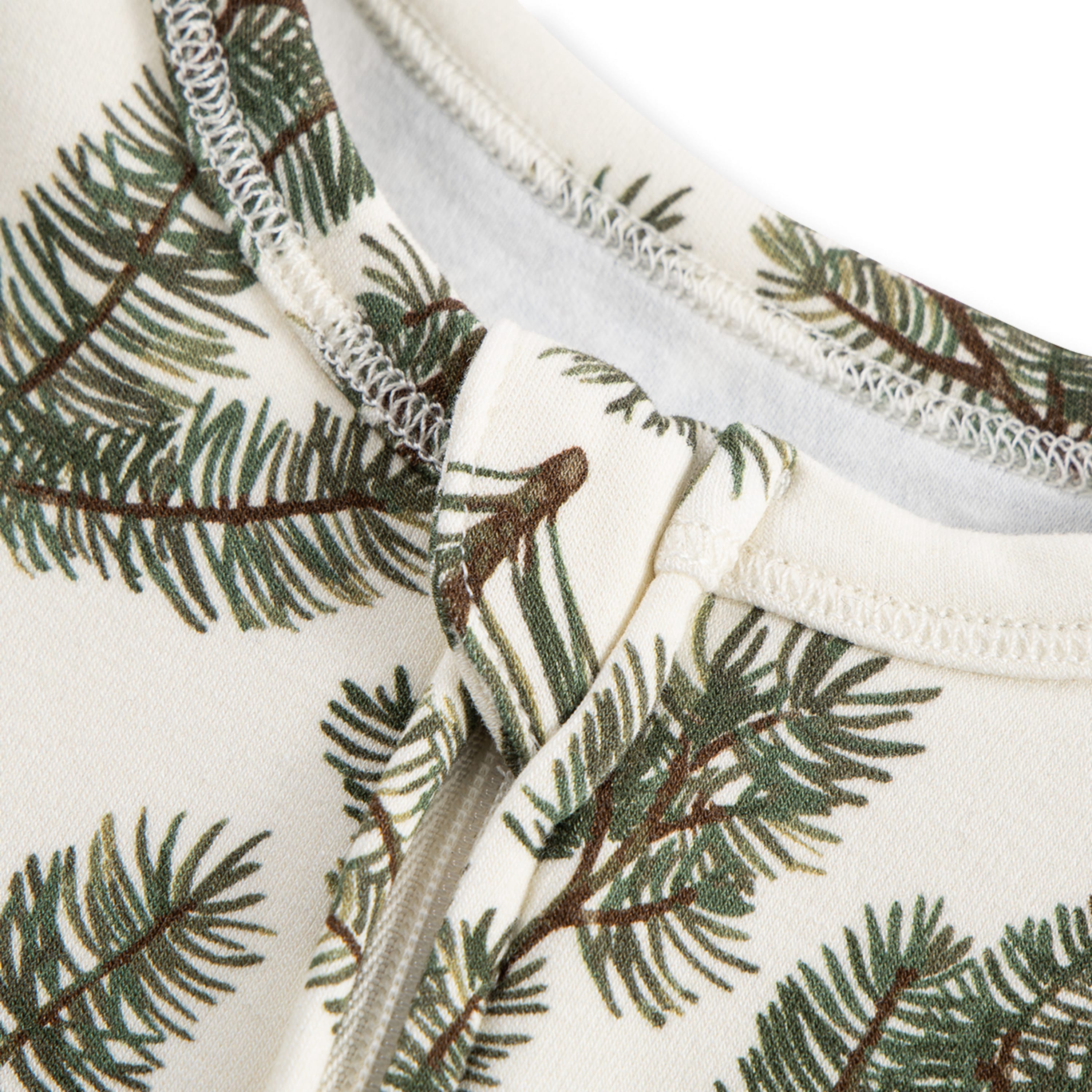 Pine Brushed Zipper Pajama