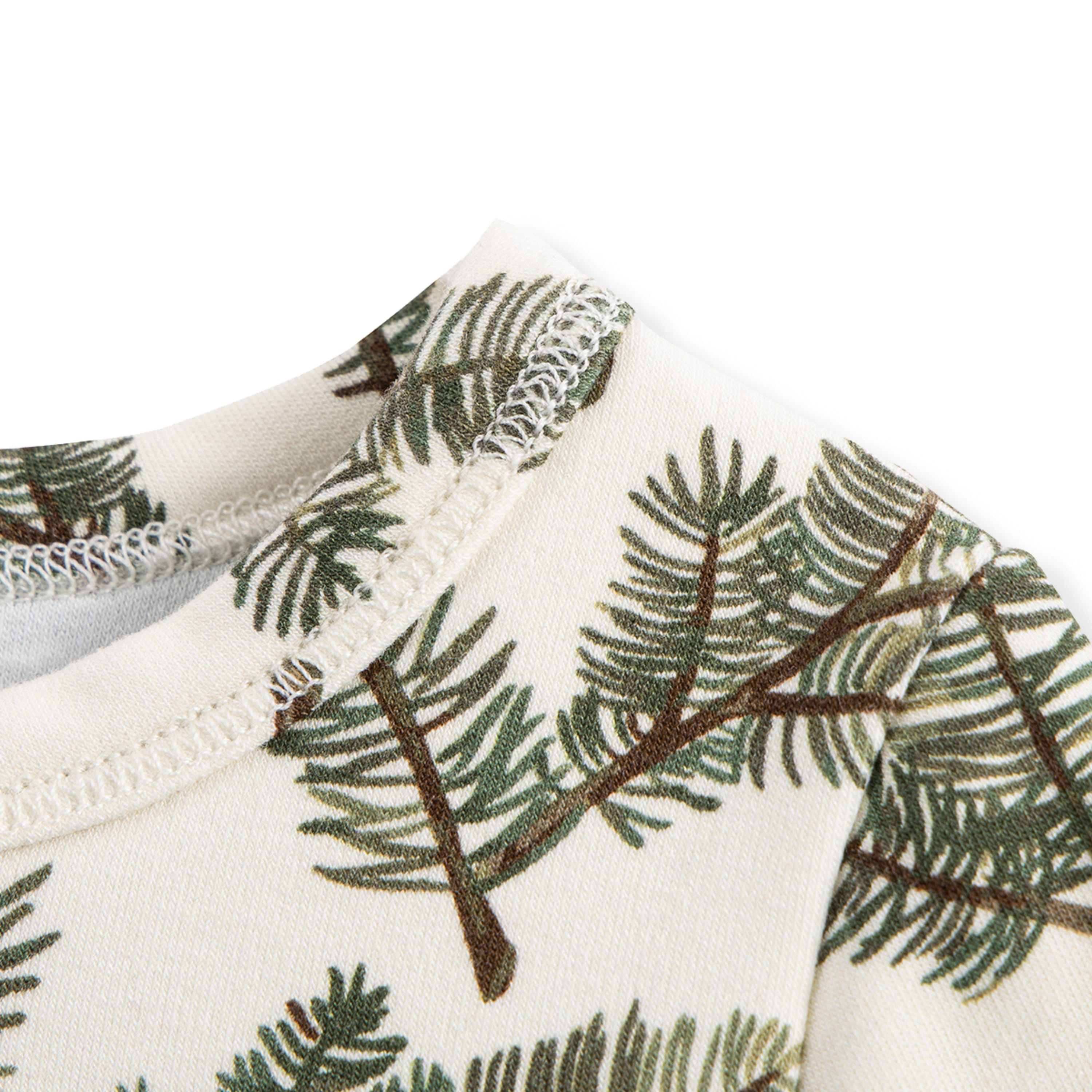 Pine Brushed Zipper Pajama