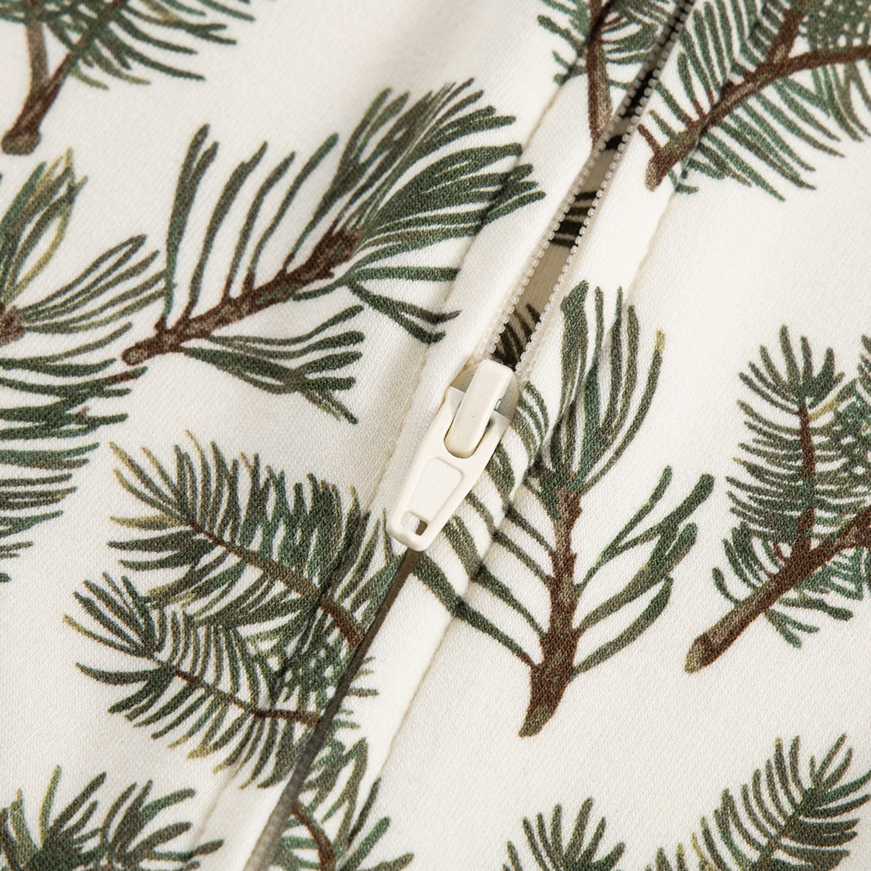 Pine Brushed Zipper Pajama