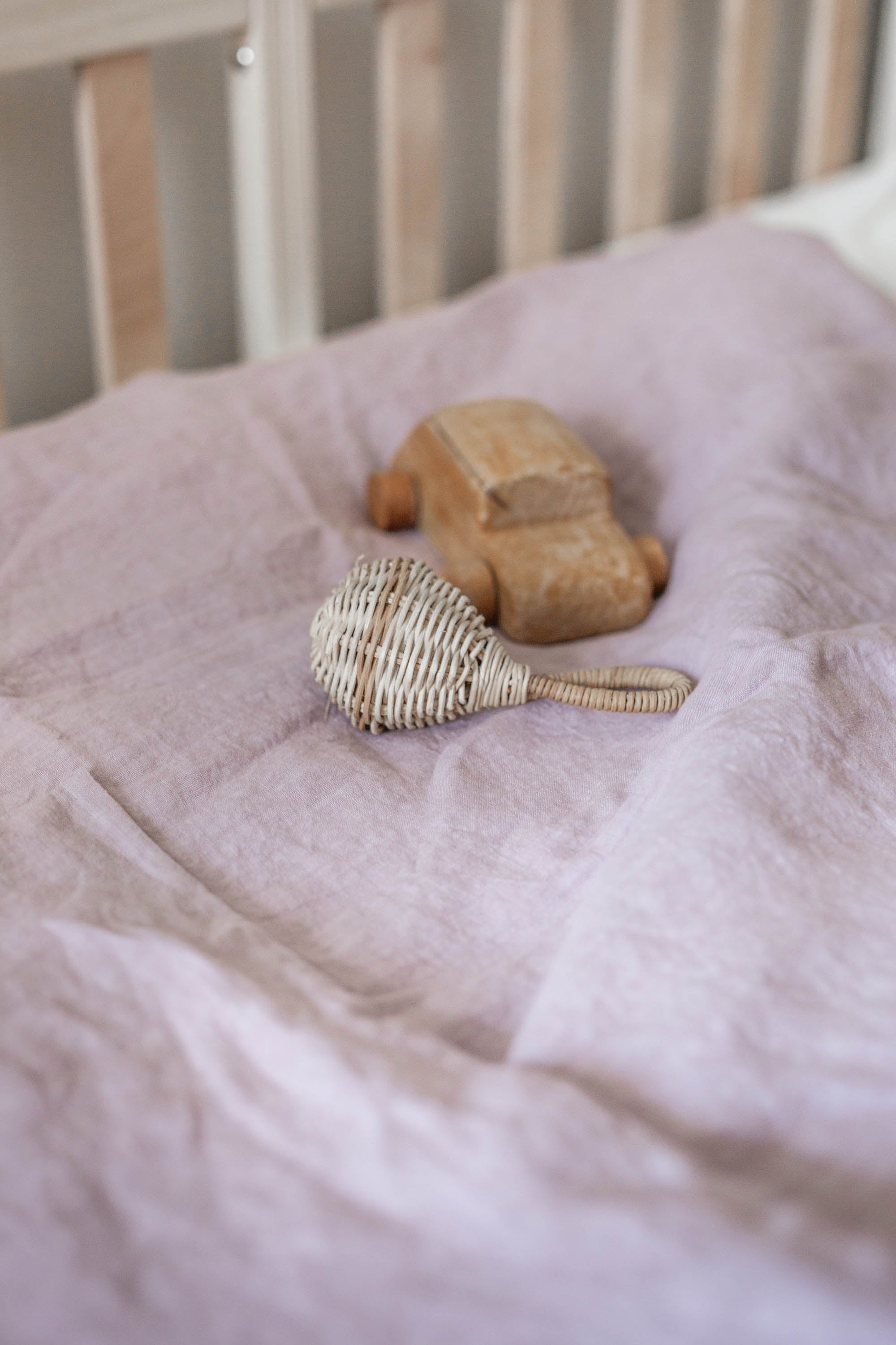 Linen Baby Bedding Set (Dusty Rose)