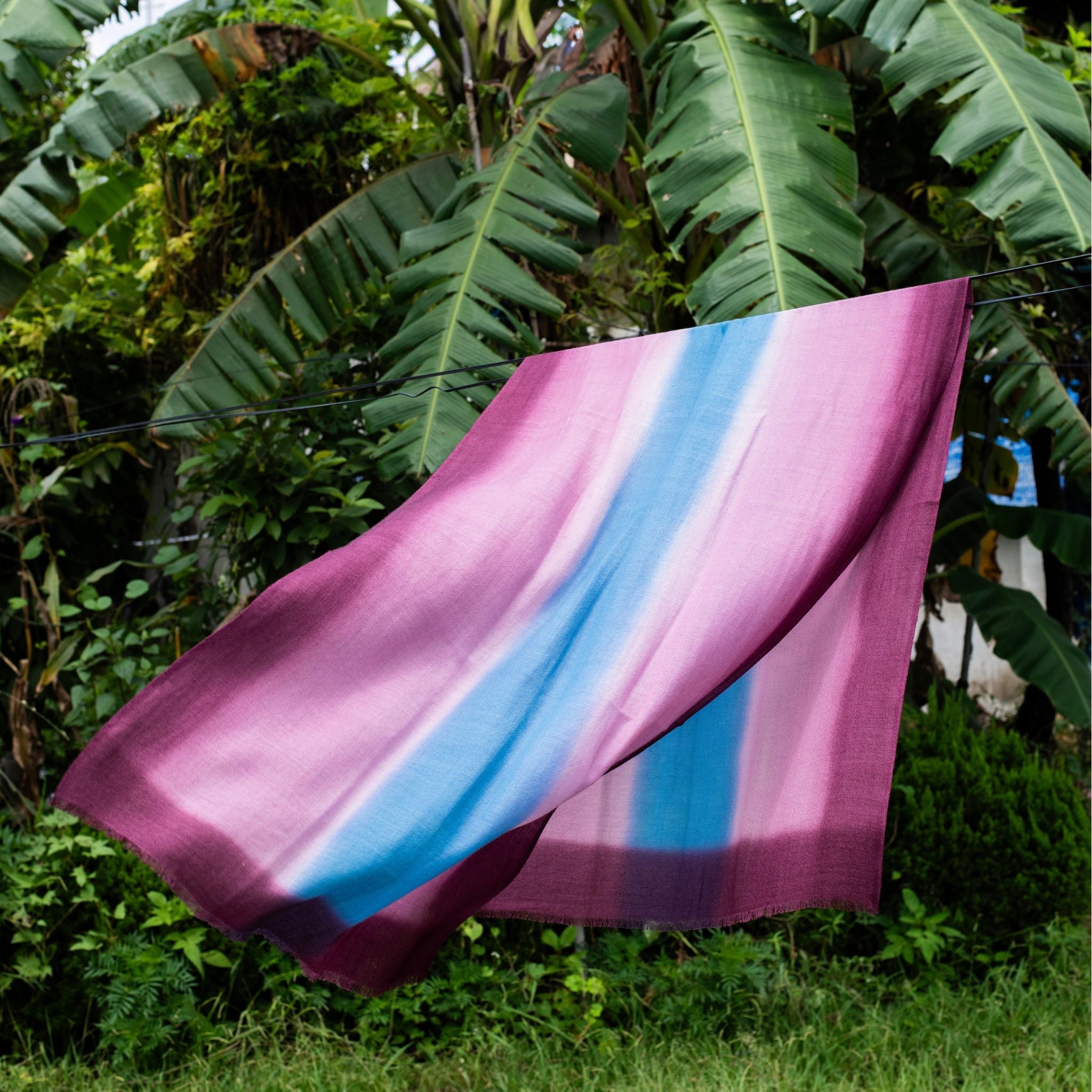 Iris Haze Cashmere Merino Handloom Scarf