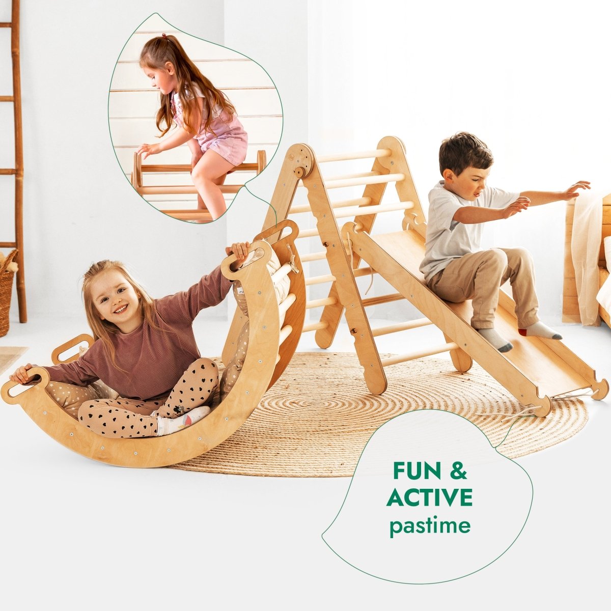 4-in-1 Montessori Climbing Set (Beige)