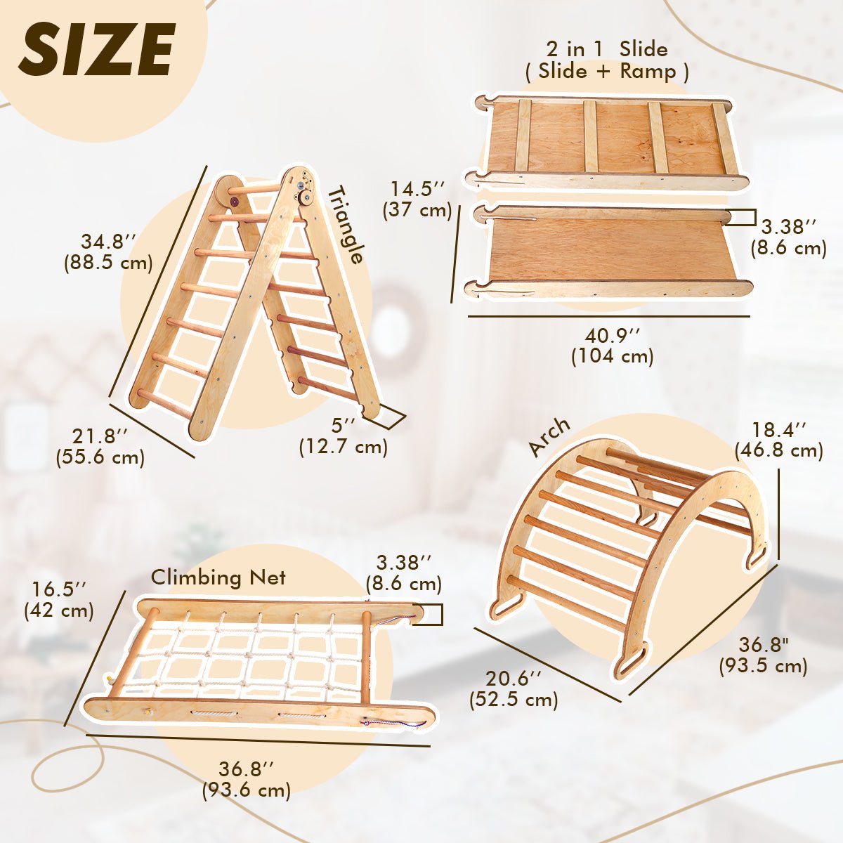 5-in-1 Montessori Climbing Set (Art Addition)