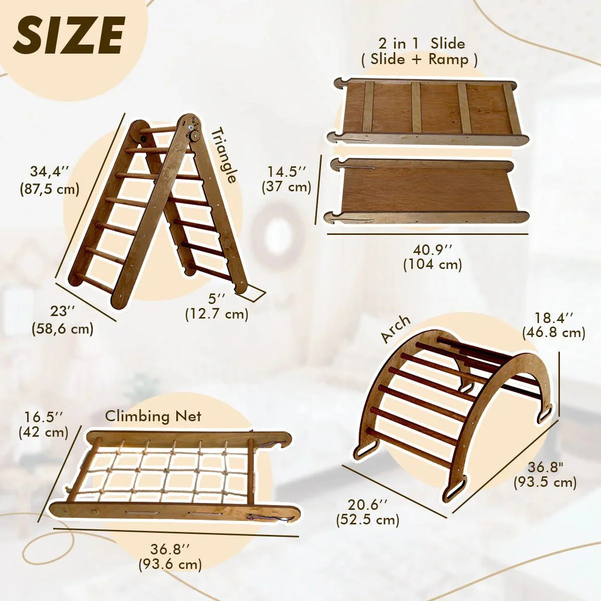 5-in-1 Montessori Climbing Set (Chocolate)