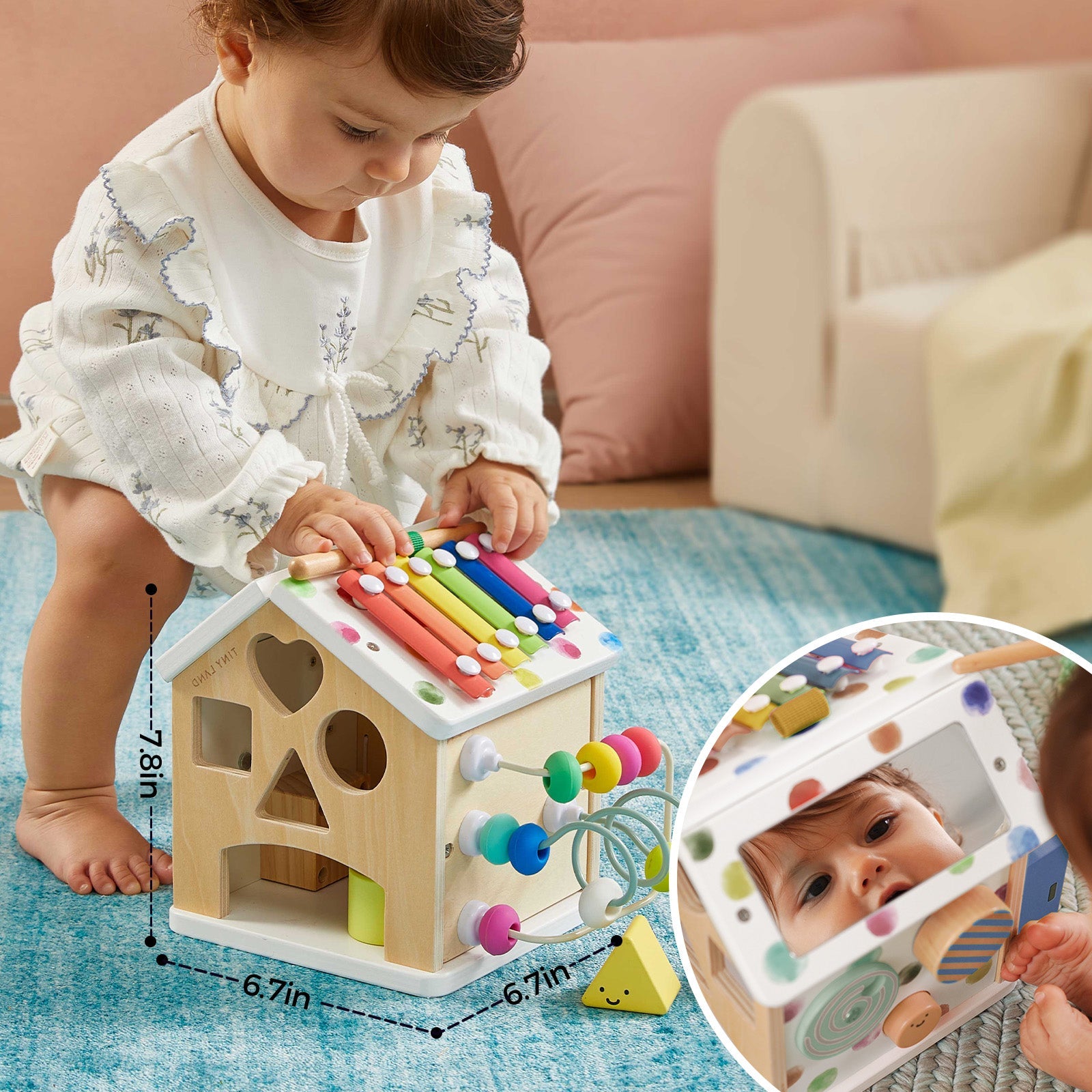 Cottage Activity Cube (Rainbow)