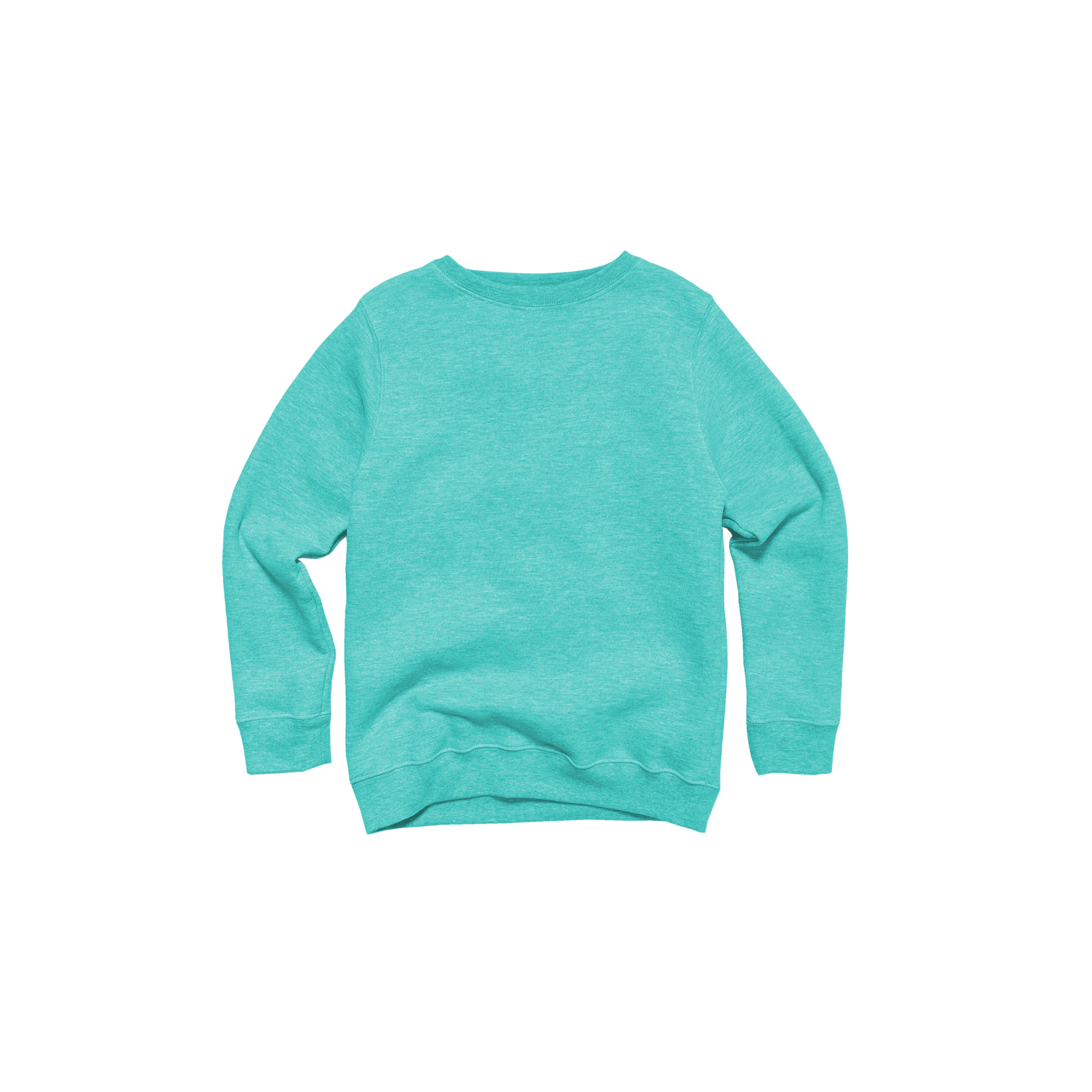 Youth Heathered Fleece Crew (Teal)