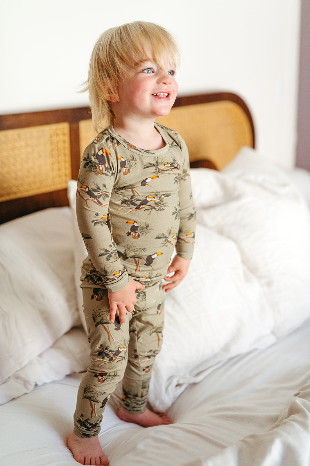 Toucan Cotton Stretch Long Sleeve Two Piece Pajama Set