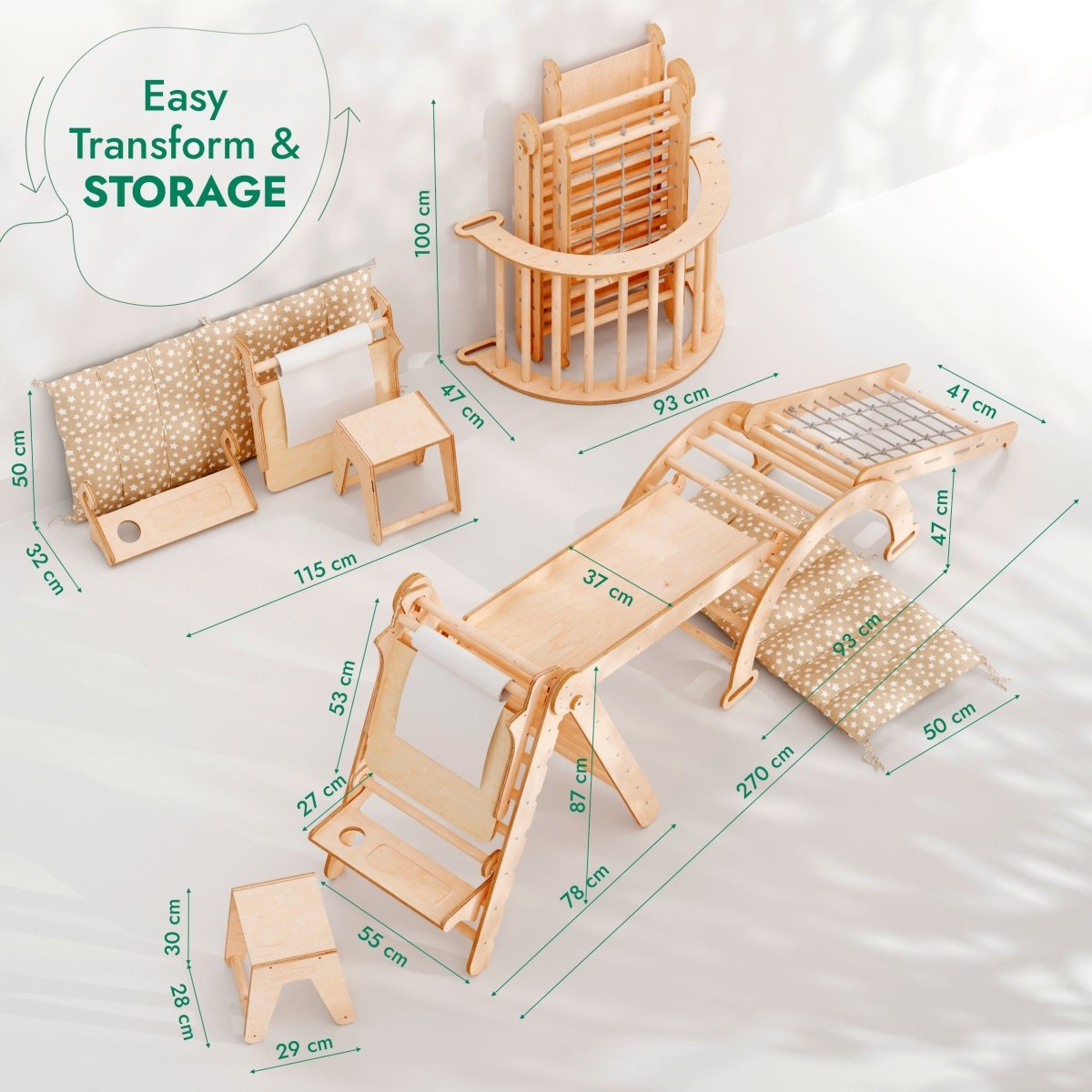 6-in-1 Montessori Climbing Set (Art Addition)