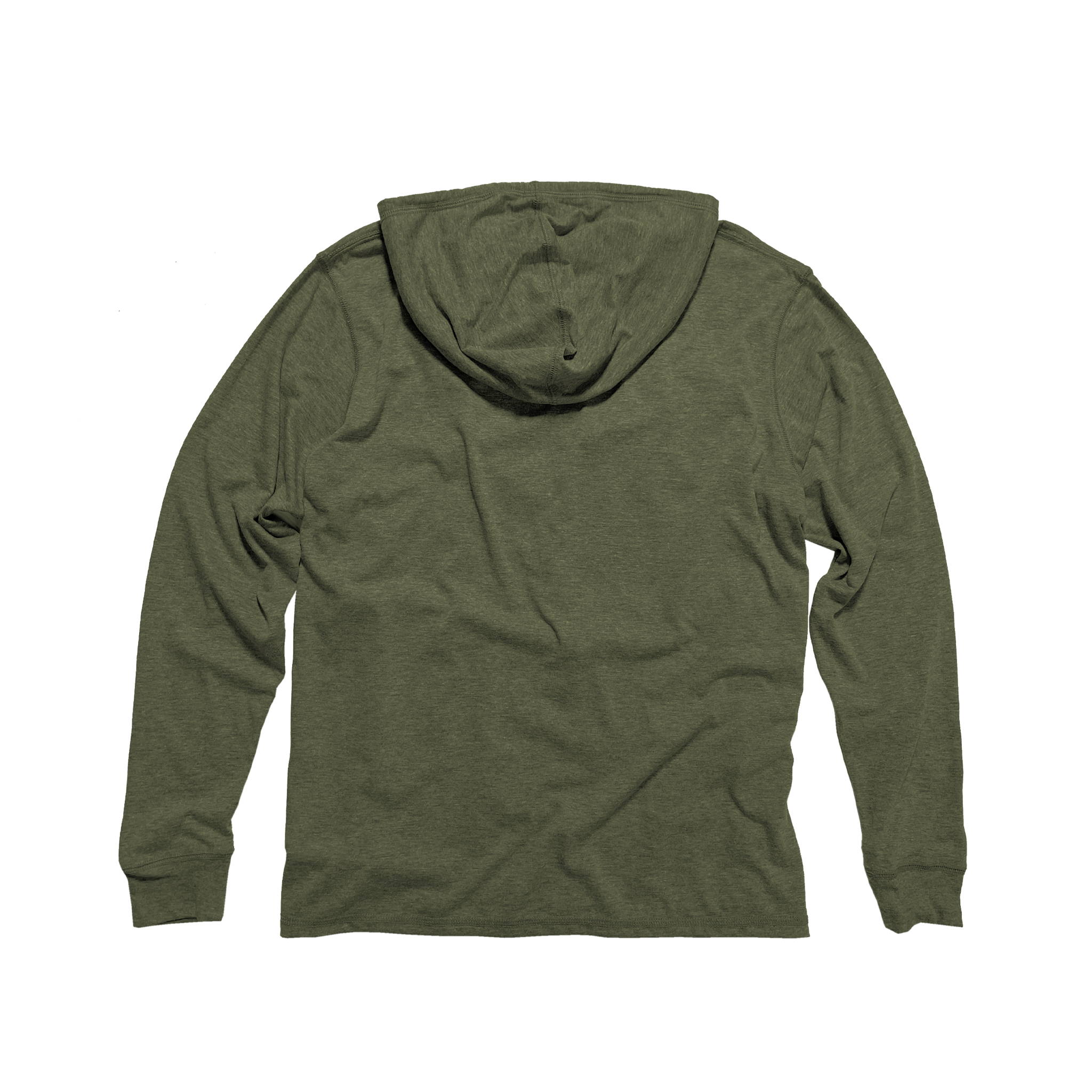 Unisex Eco-Triblend Long Sleeve Hooded Tee (Olive)