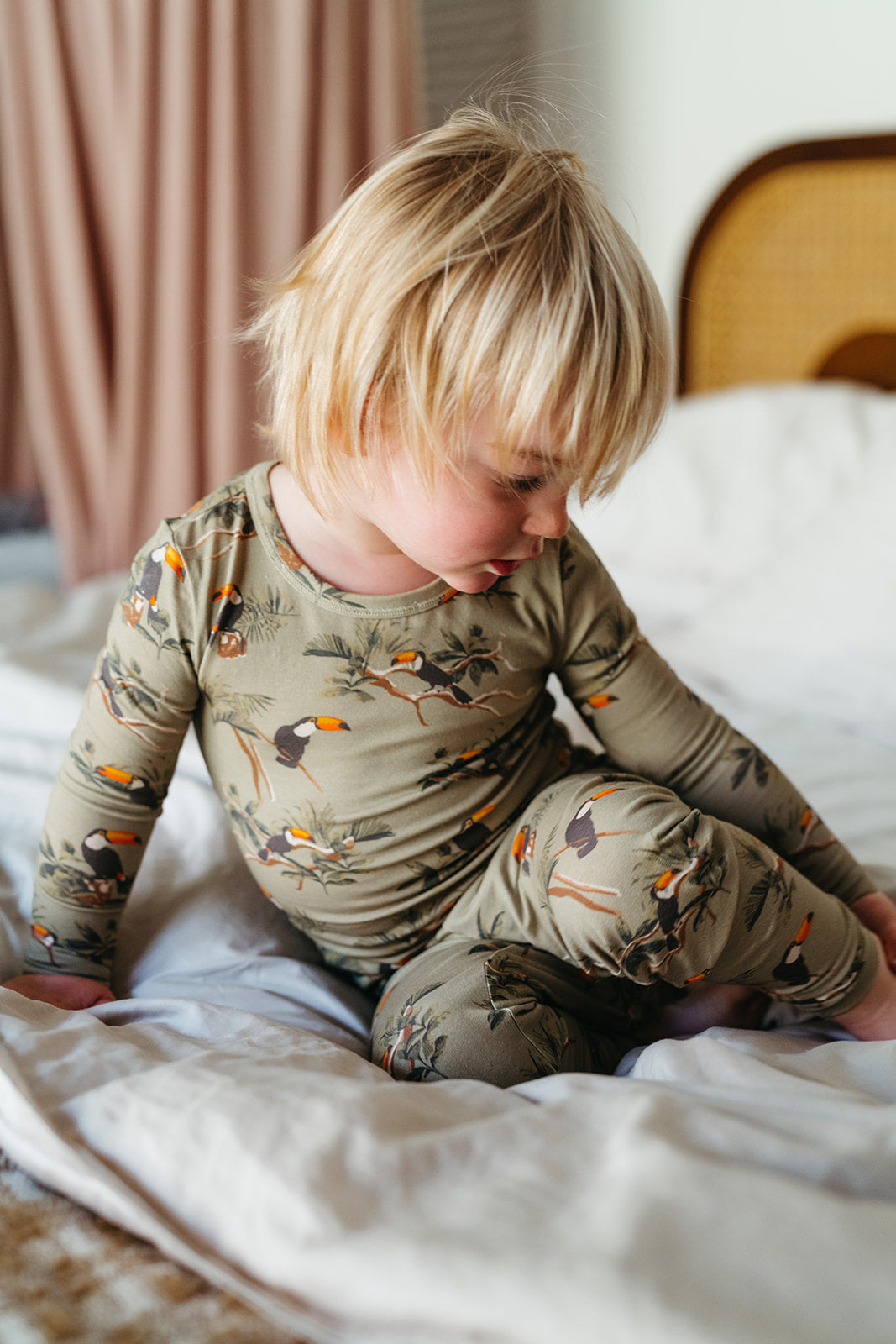 Toucan Cotton Stretch Long Sleeve Two Piece Pajama Set